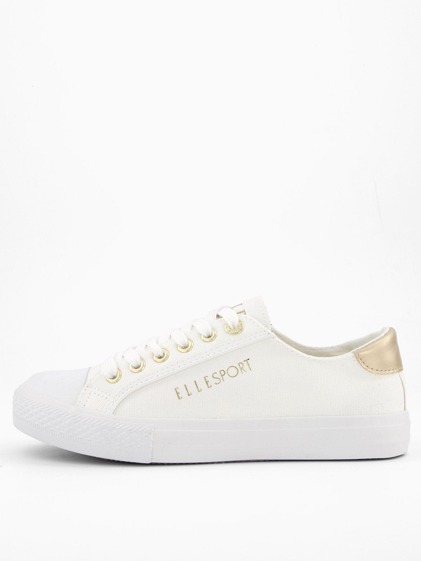 undefined P Canvas Lace Up Trainer - Gold