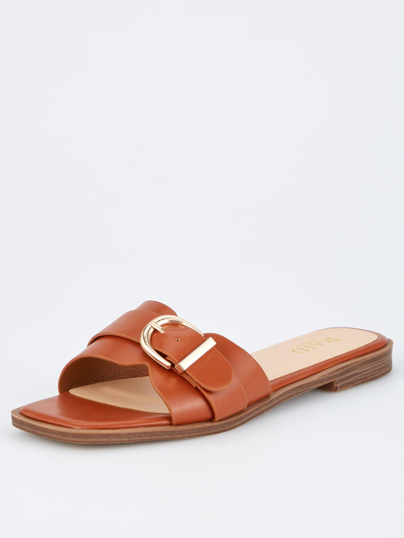 Raid Wide Fit Nikola Flat Sandals - Tan