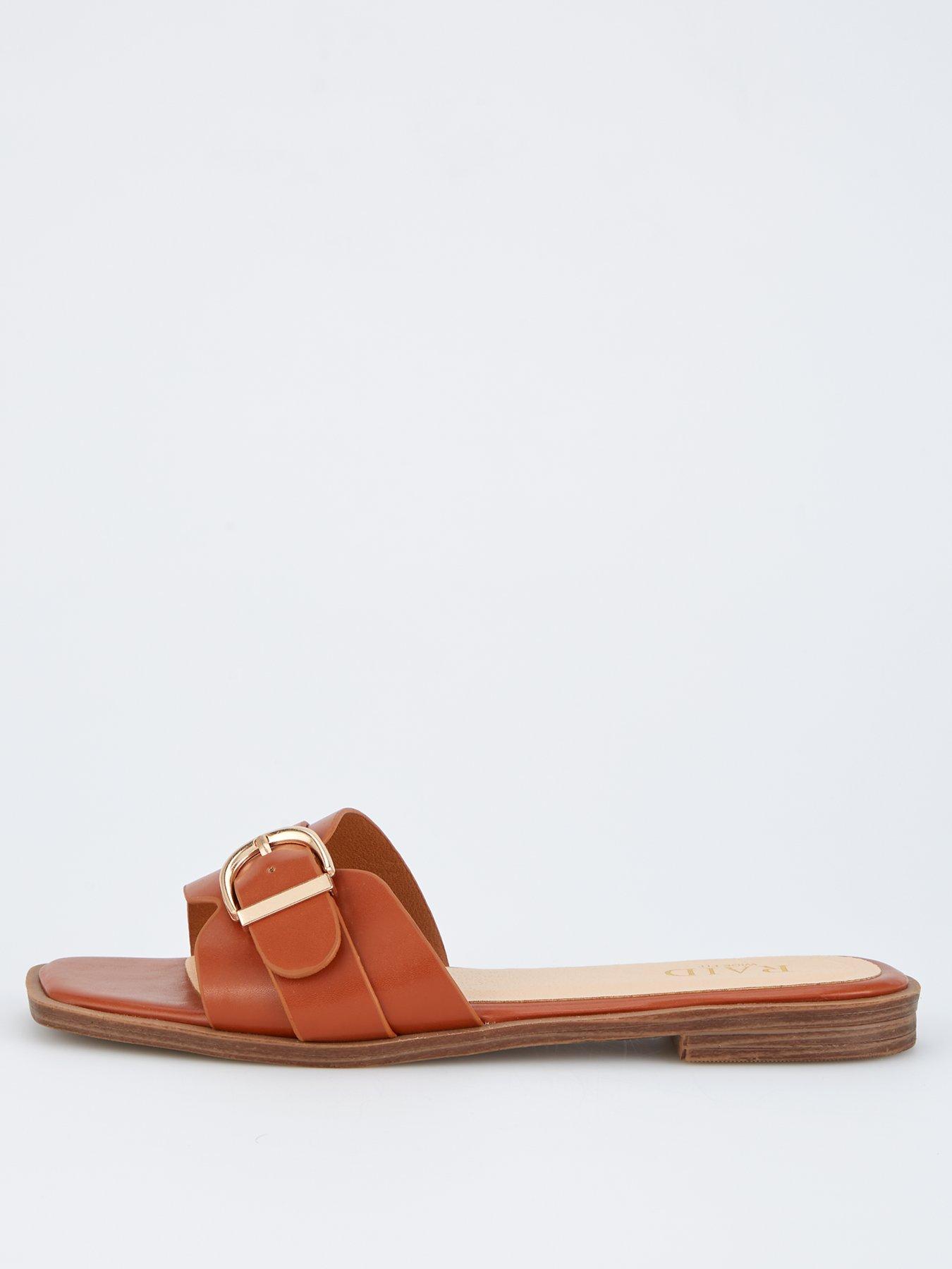Image 2 of 7 of Raid Wide Fit Nikola Flat Sandals - Tan