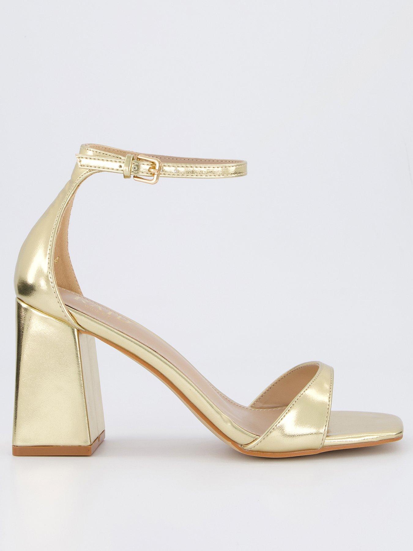 Image of Raid Wide Fit Niya Sandals - Heel - Gold