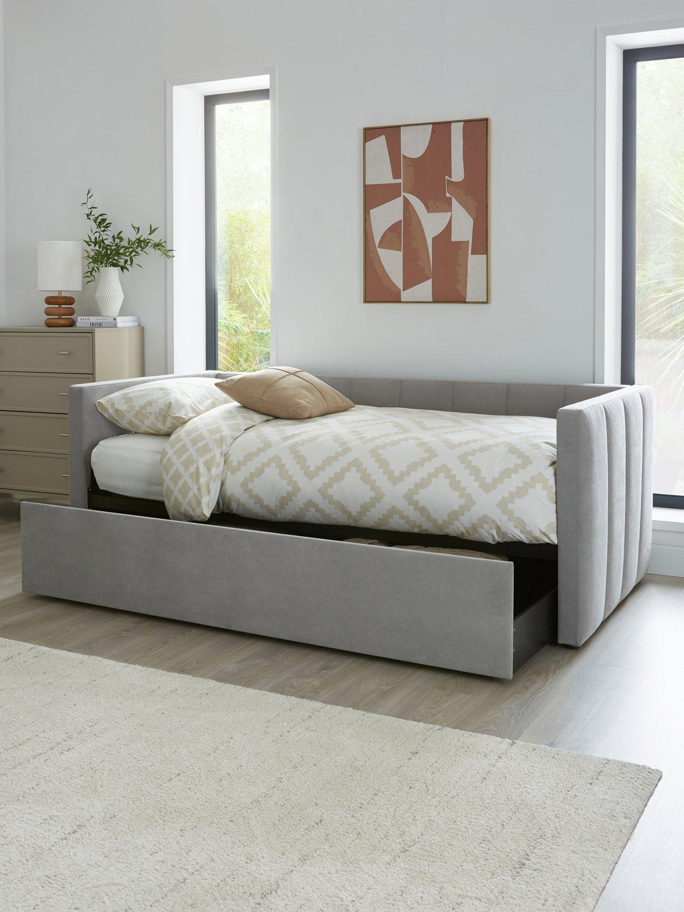 Very Home York Day Bed with Trundle Under Bed with Mattress Options (Buy  &  SAVE!)