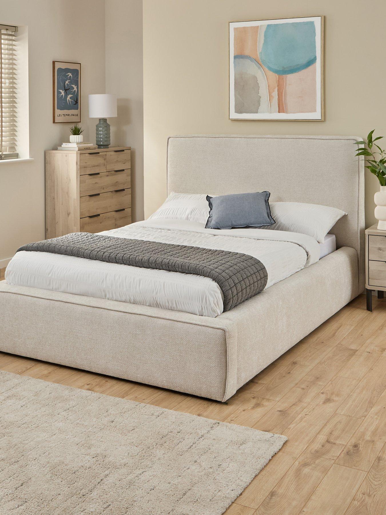 very-home-langley-fabricnbspbed-frame-with-mattress-options-buy-amp-save-natural