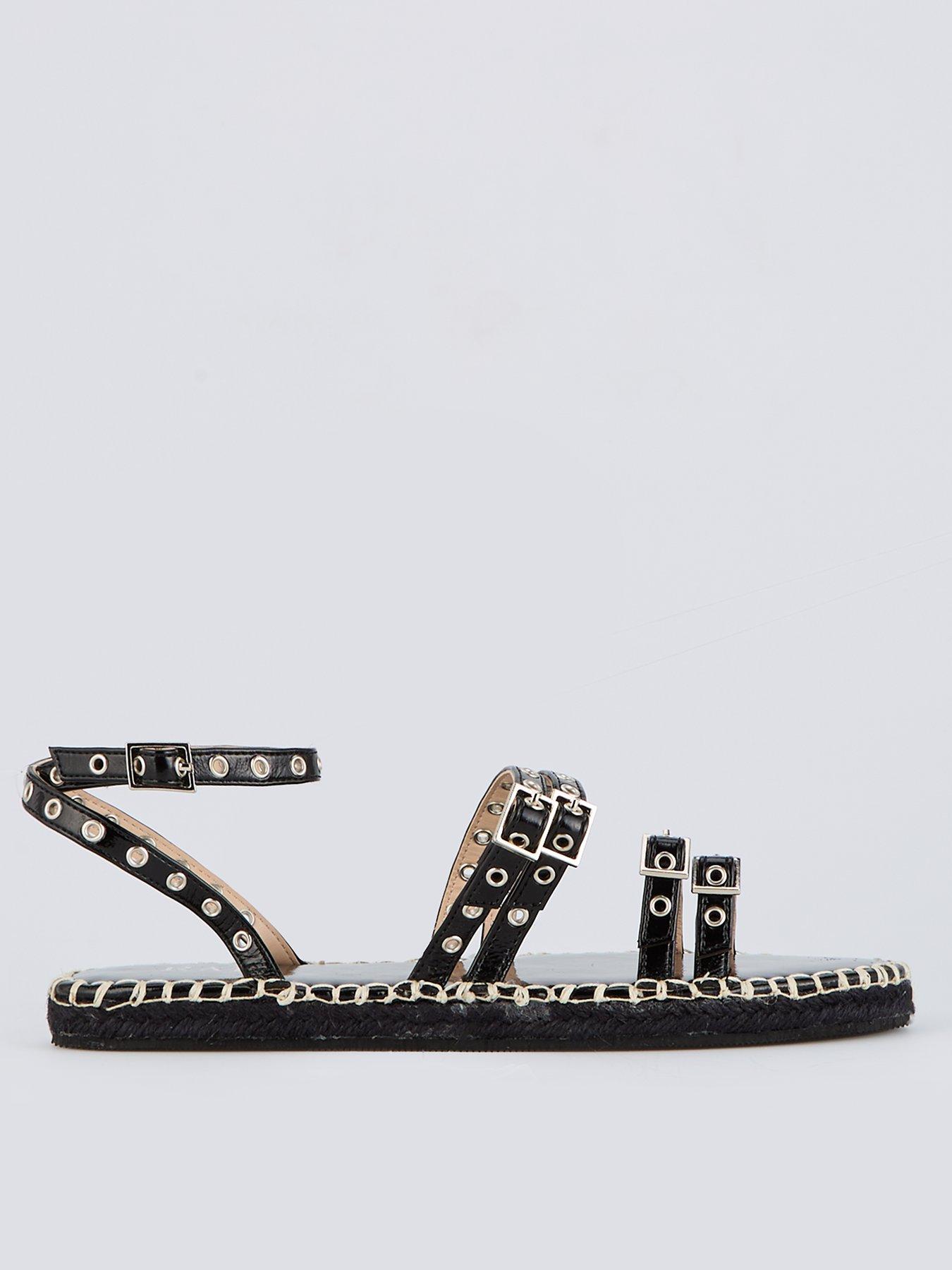 Raid Tanya Flat Strappy Sandals - Black