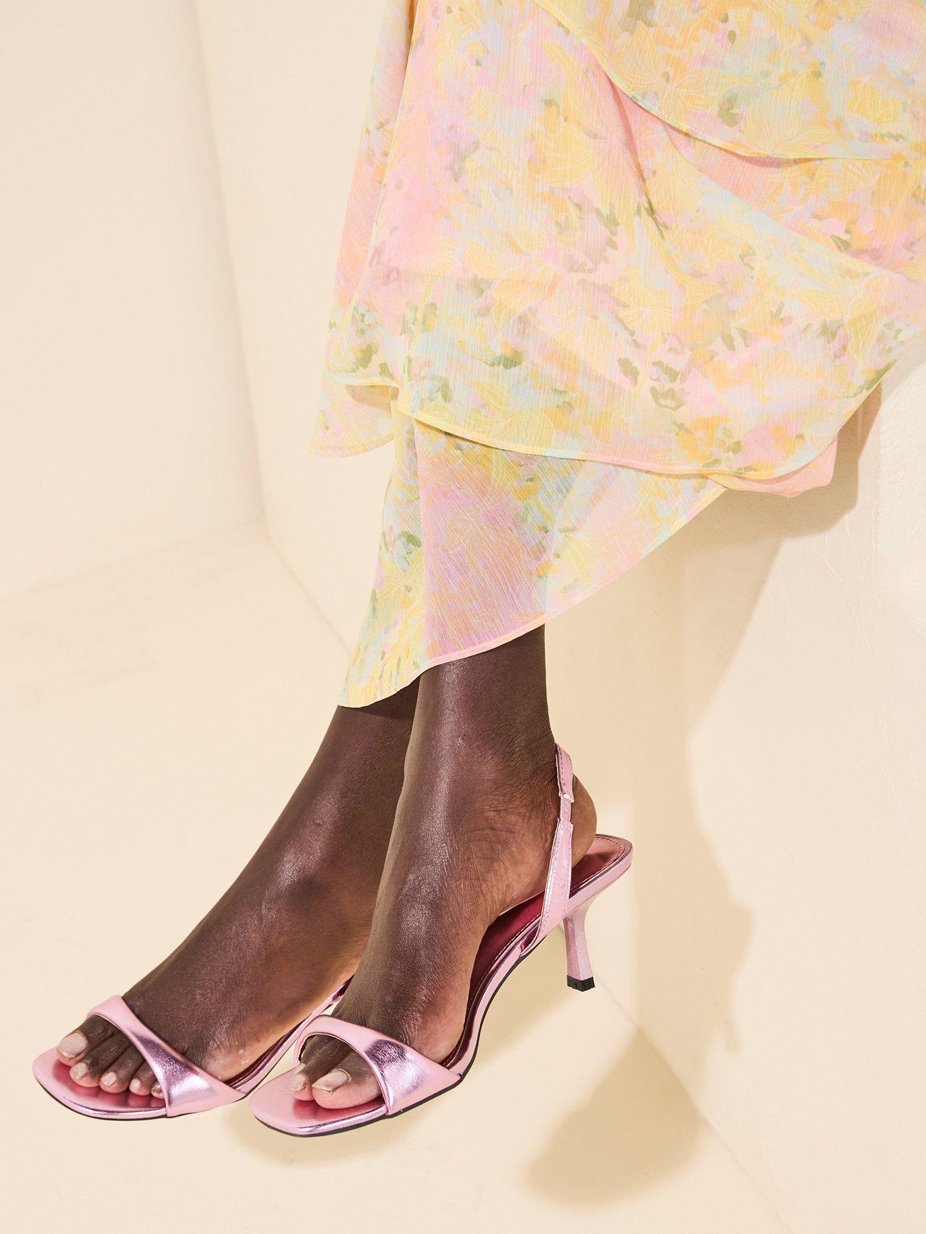 Image 1 of 8 of Raid Dorenna Heeled Sandals - Pink