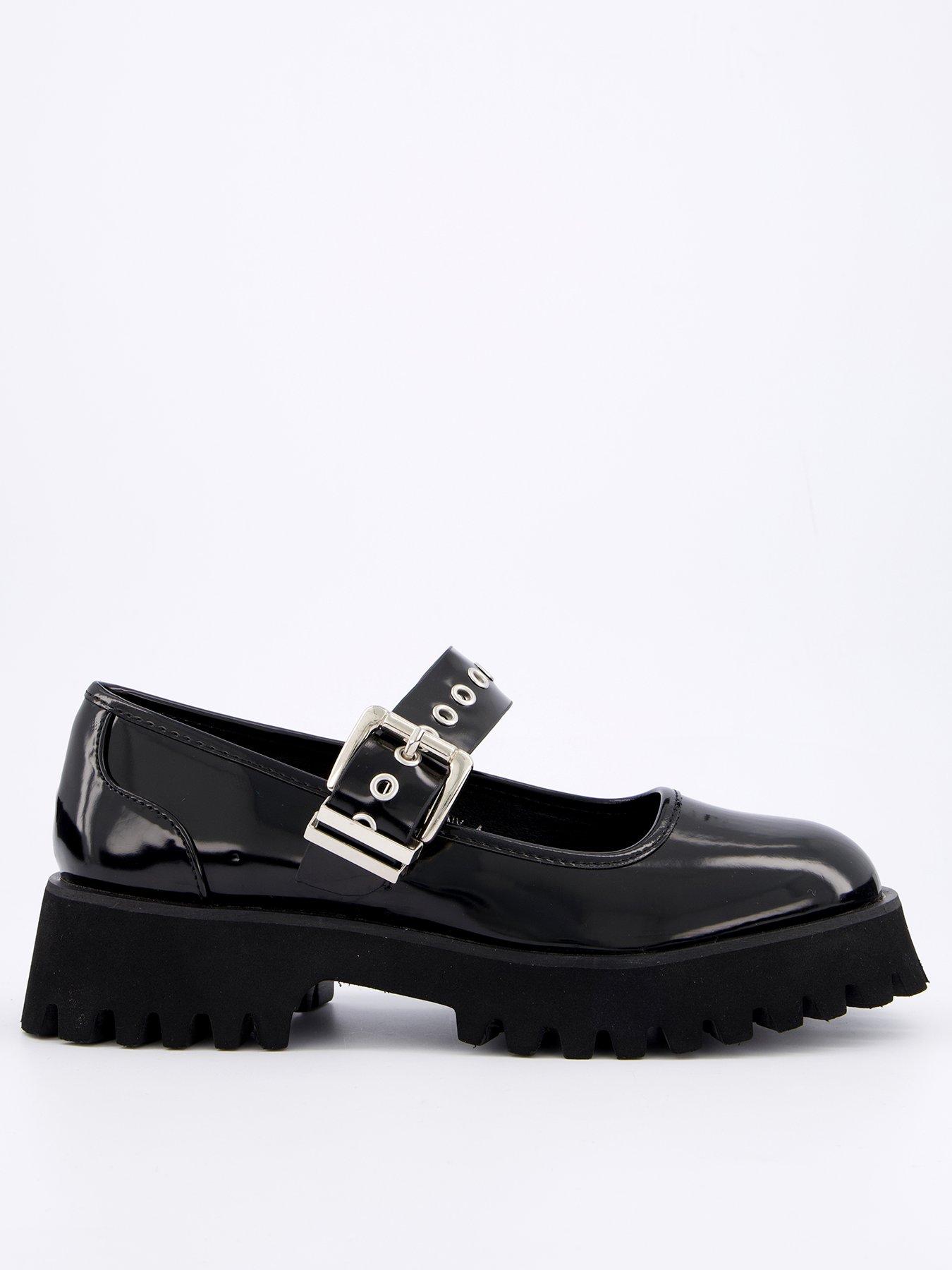 Image of Raid Ailany Chunky Mary Jane Flat Shoes - Black