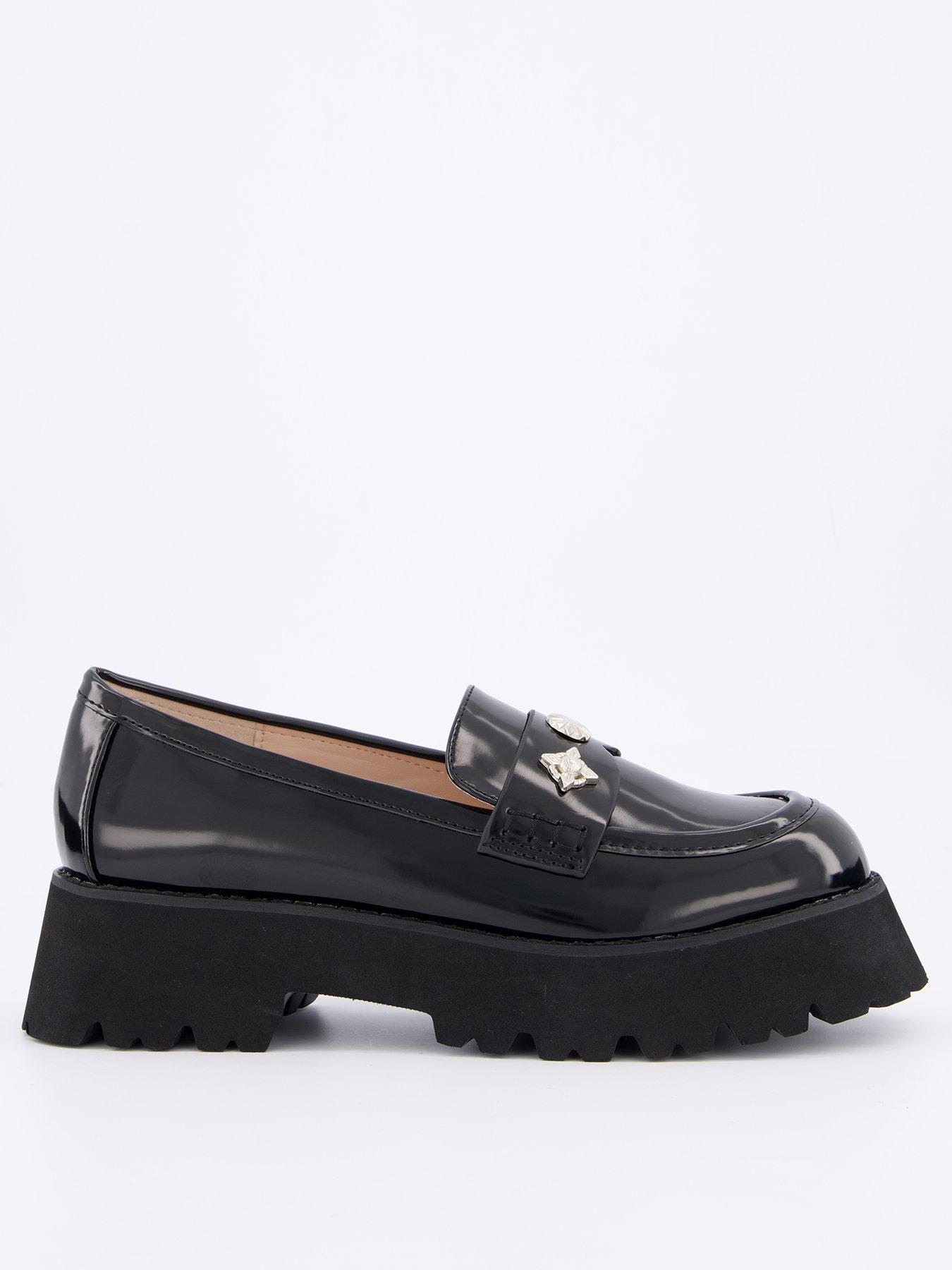 raid-aleyna-chunky-loafer-flat-shoes-black