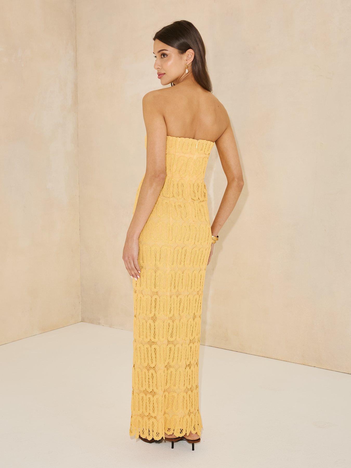 michelle-keegan-crochet-bandeau-midaxi-dress-yellowstillFront