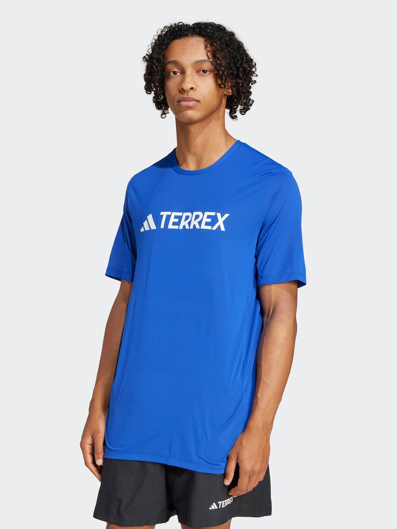 Image 1 of 5 of adidas Terrex Men's Mountain Logo Tech Tee - Semi Lucid Blue