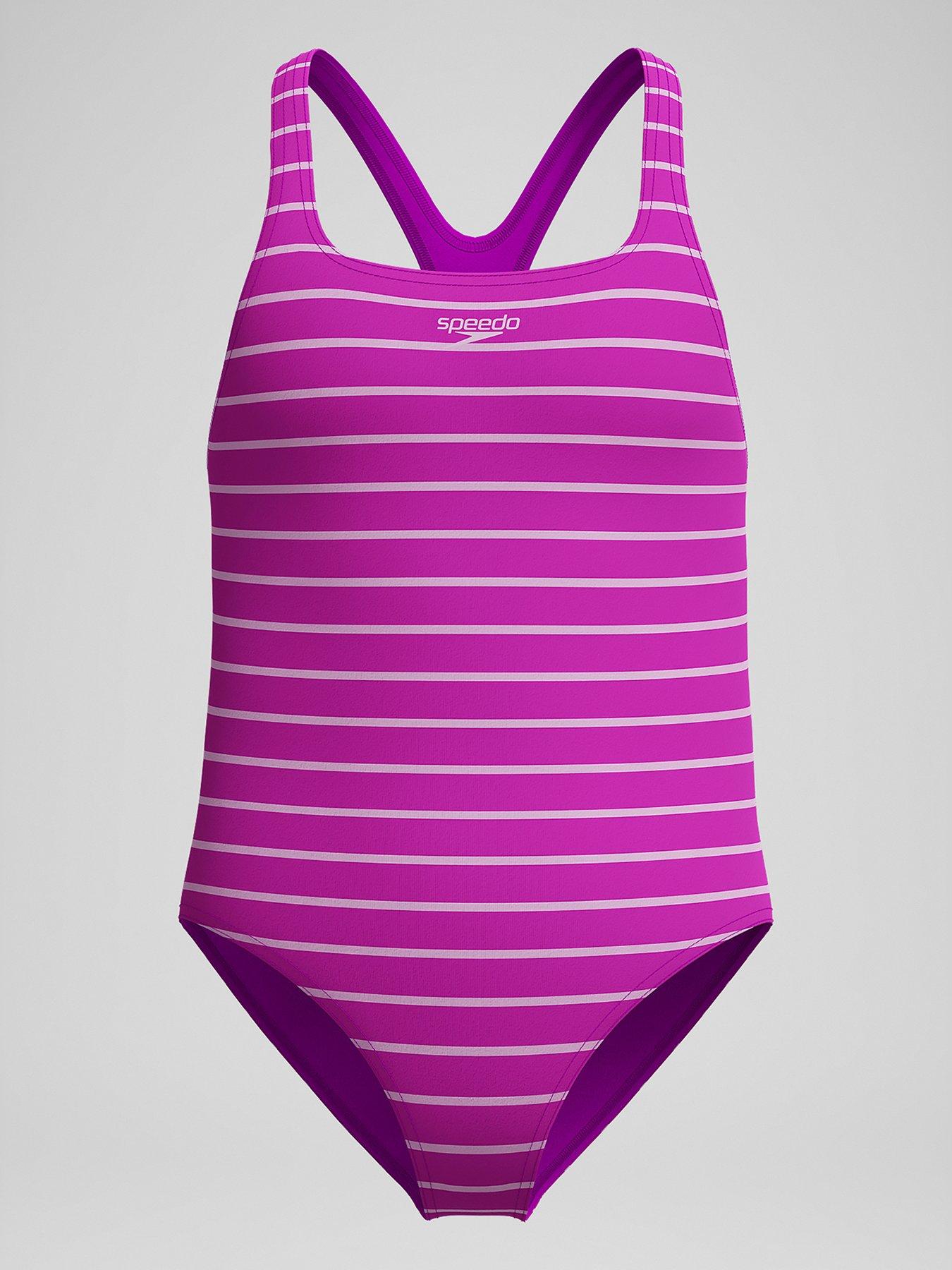 Speedo Girls Printed Medalist Swimsuit - Pink