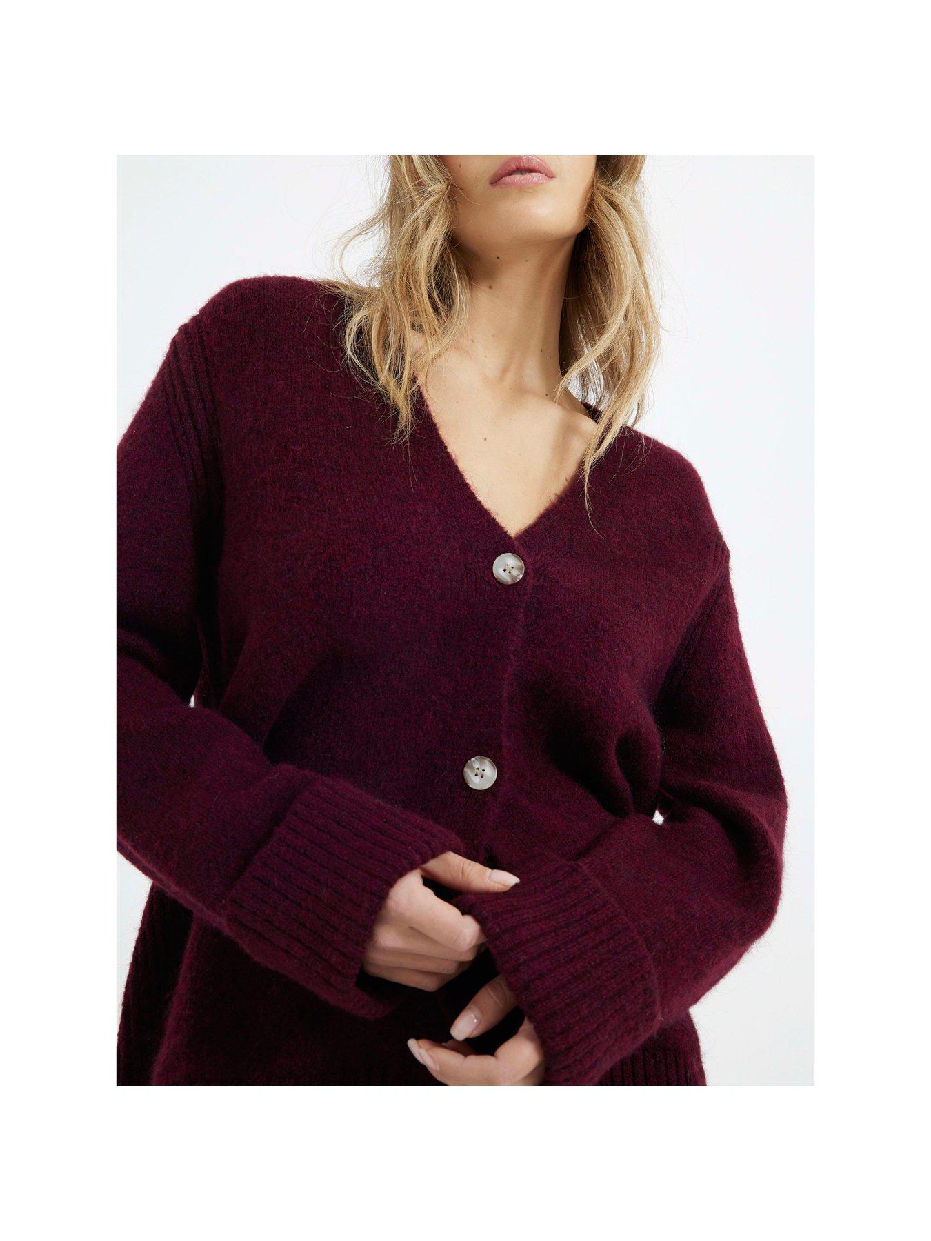 river-island-midi-length-button-cardigan-dark-redoutfit