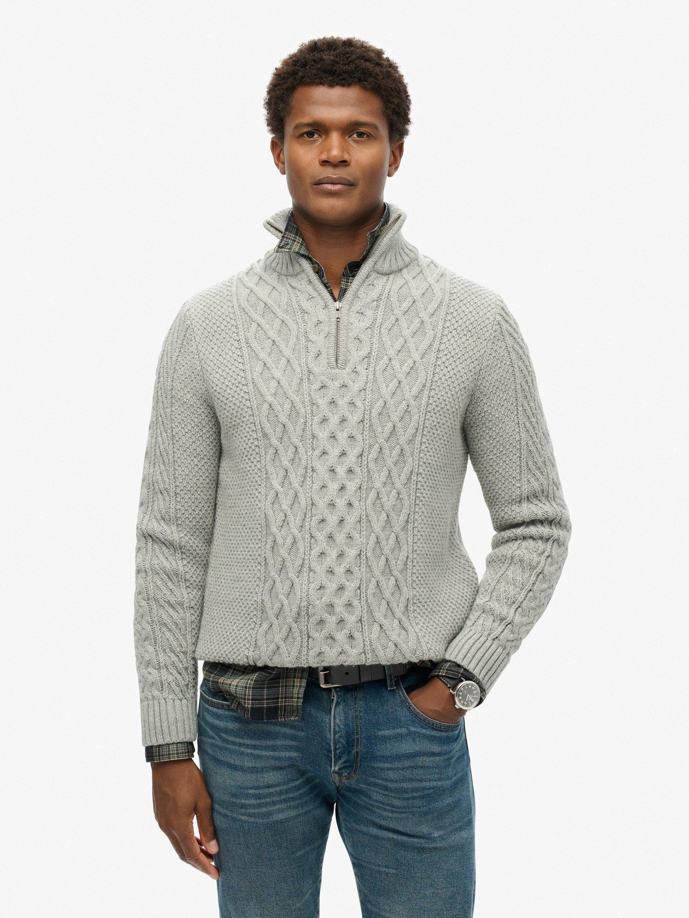 superdry-jacob-cable-half-zip-knitted-jumper-grey