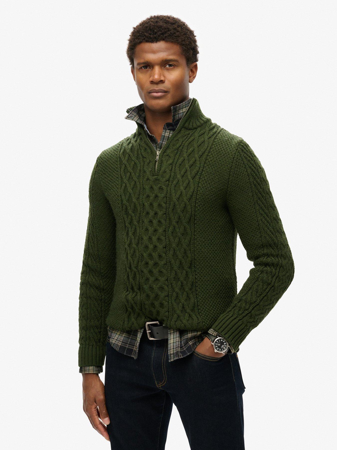 superdry-superdry-jacob-cable-half-zip-knitted-jumper--dark-green