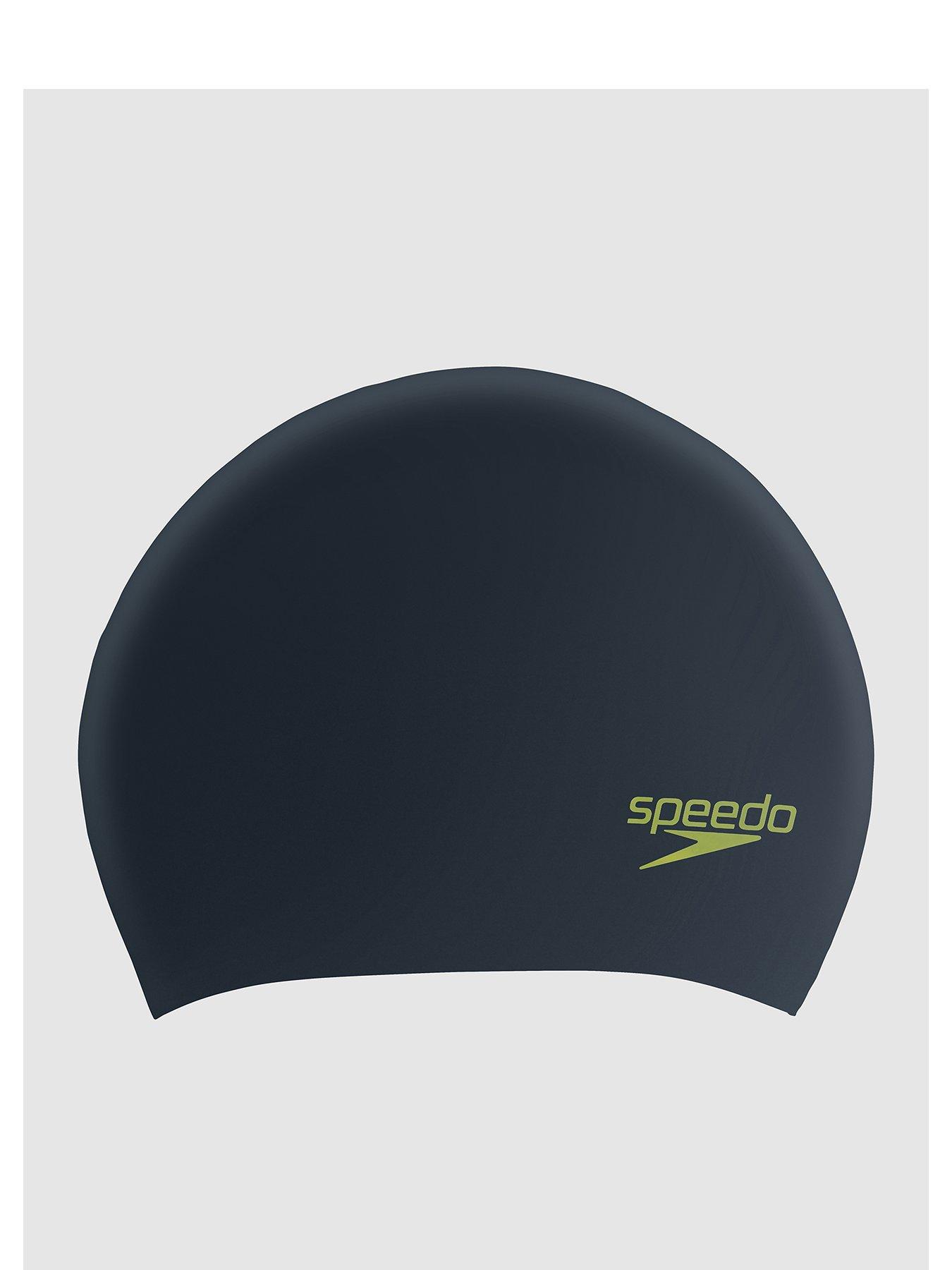 Speedo Junior Long Hair Cap - Black / Acid Green