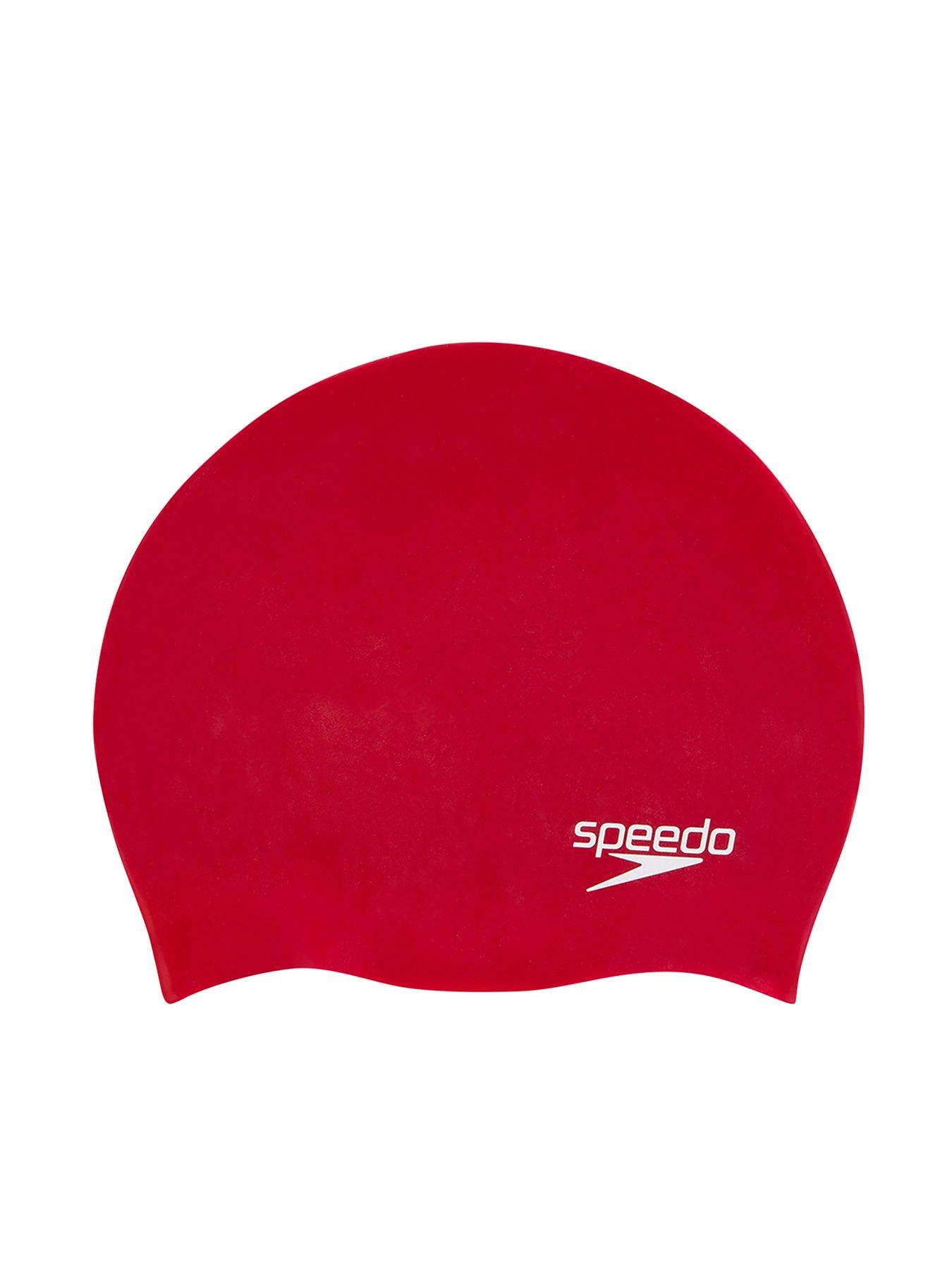 Image of Speedo Plain Moulded Silicone Junior Swimming Cap - Red