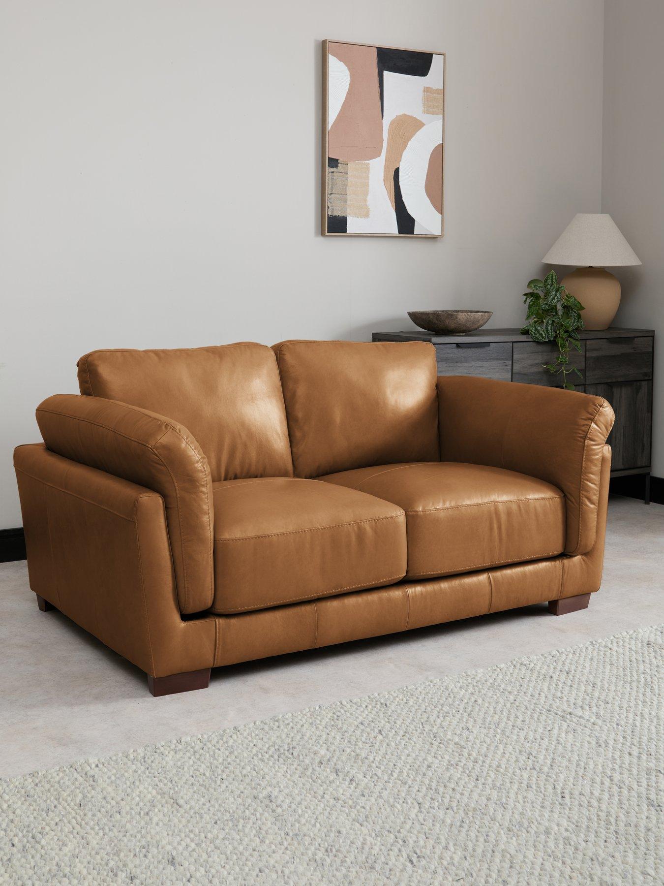 Image 1 of 7 of The Very Collection Morena 2 Seater Standard Back Leather Sofa