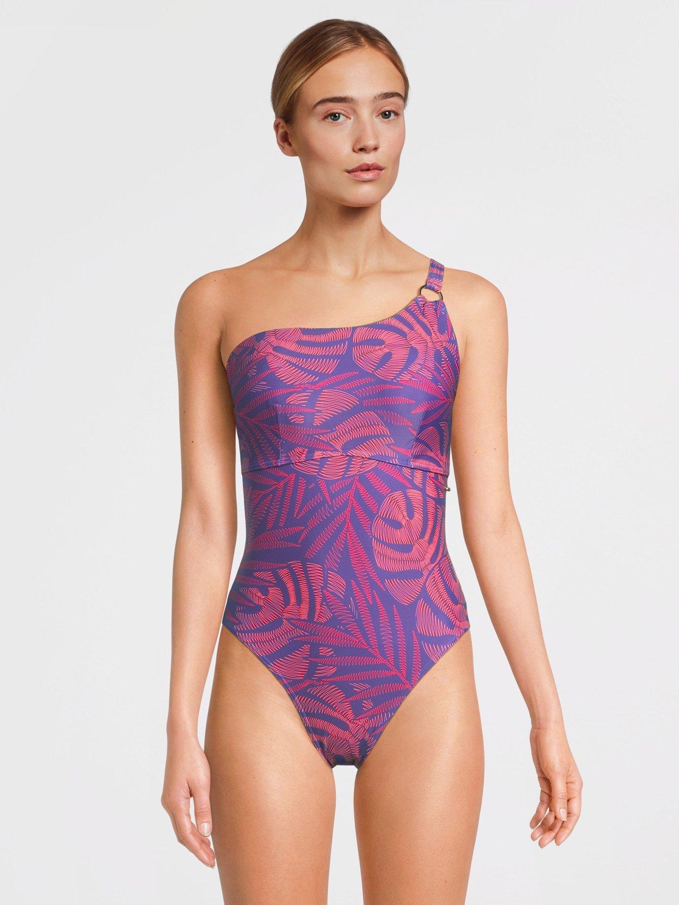 Image 1 of 5 of Speedo Womens Shaping Printed Asymmetric 1 Piece - Hapuna