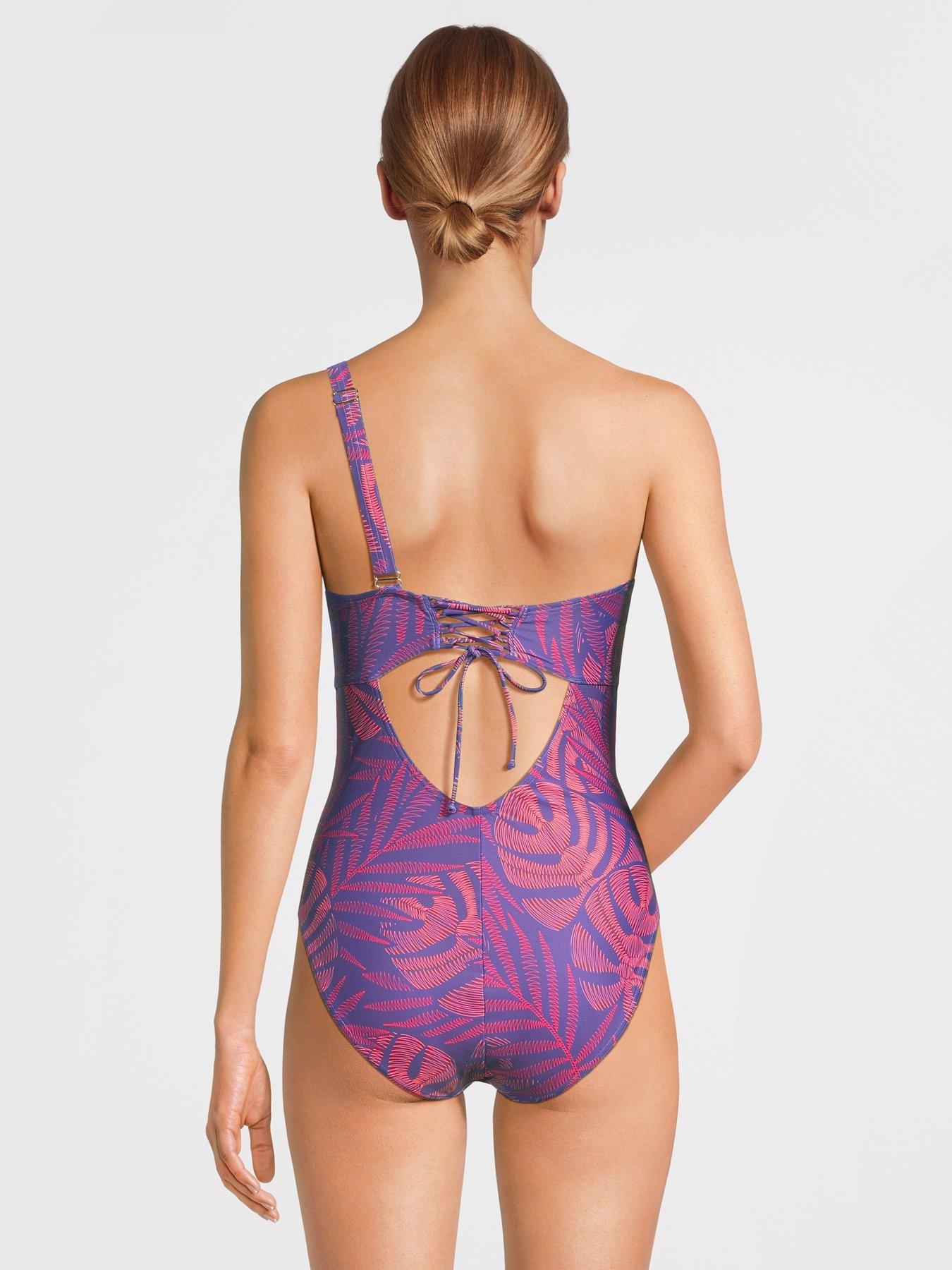 Image 2 of 5 of Speedo Womens Shaping Printed Asymmetric 1 Piece - Hapuna