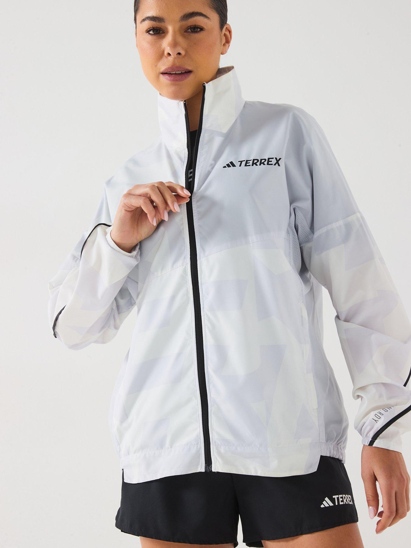 Image 4 of 6 of adidas Terrex Women's Mountain Print Wind Jacket - Grey
