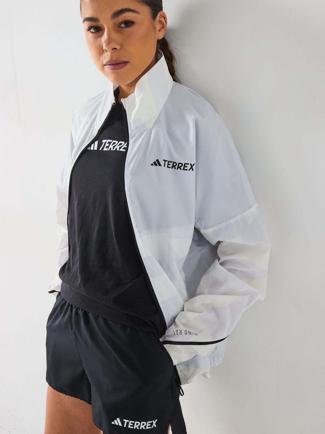 Image 5 of 6 of adidas Terrex Women's Mountain Print Wind Jacket - Grey