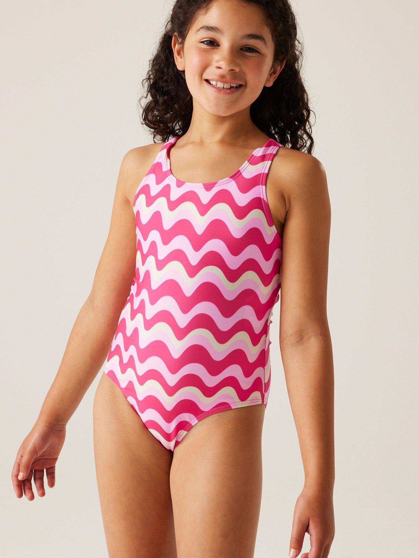 Image 1 of 6 of Regatta Katrisse Kids Swimming Costume - Pink