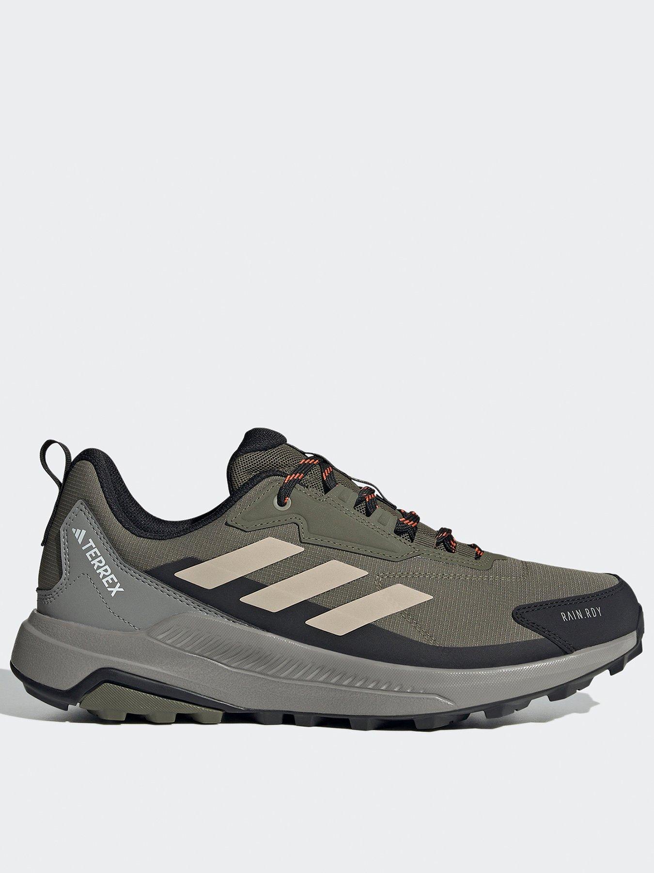 adidas Terrex Mens Anylander Rain Ready Waterproof Hiking Shoes - Olive - Green