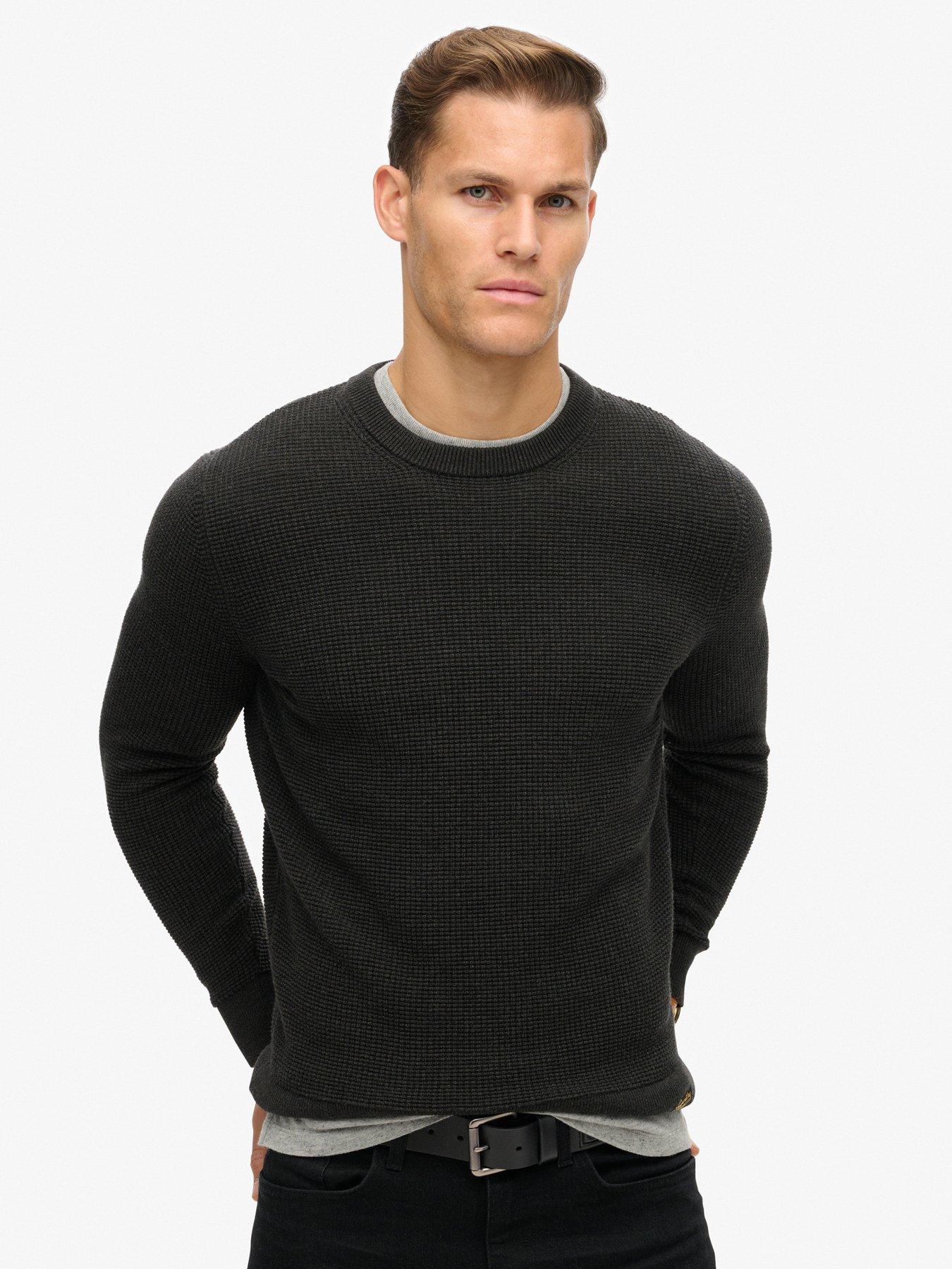 superdry-textured-crew-knitted-jumper-blackfront