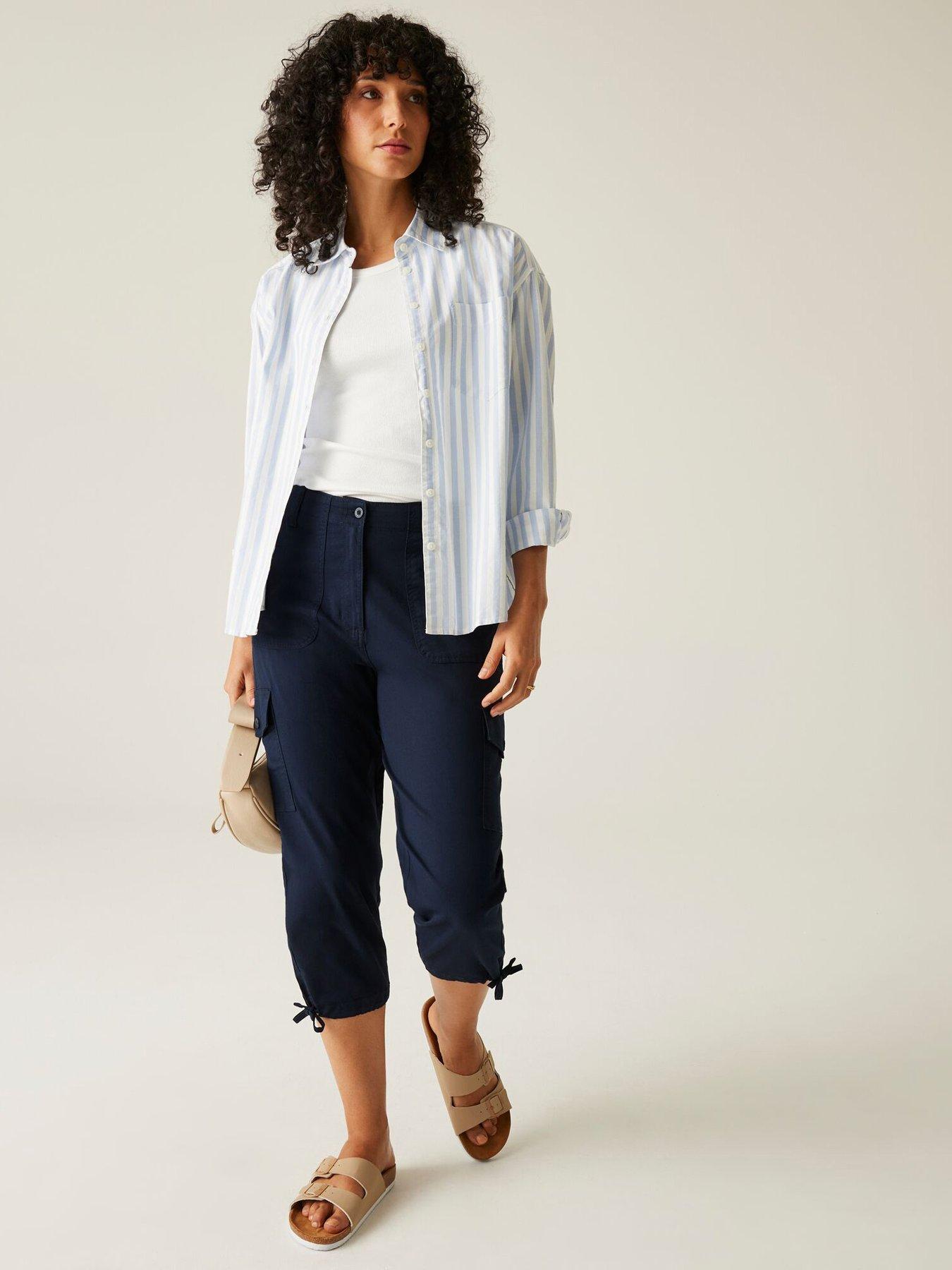 Image 1 of 6 of Regatta Womens Shorebella&nbsp;Cargo Capri Trousers- Navy