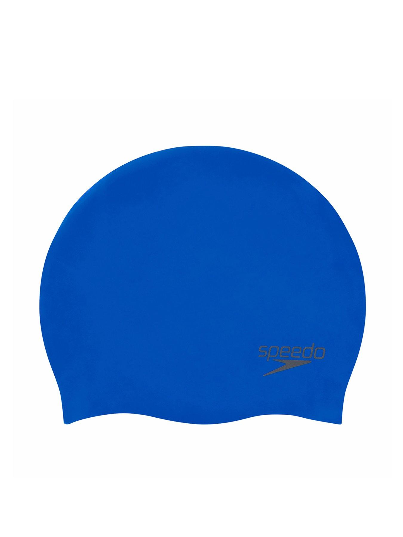Image 1 of 3 of Speedo Plain Moulded Silicone Cap - Blue