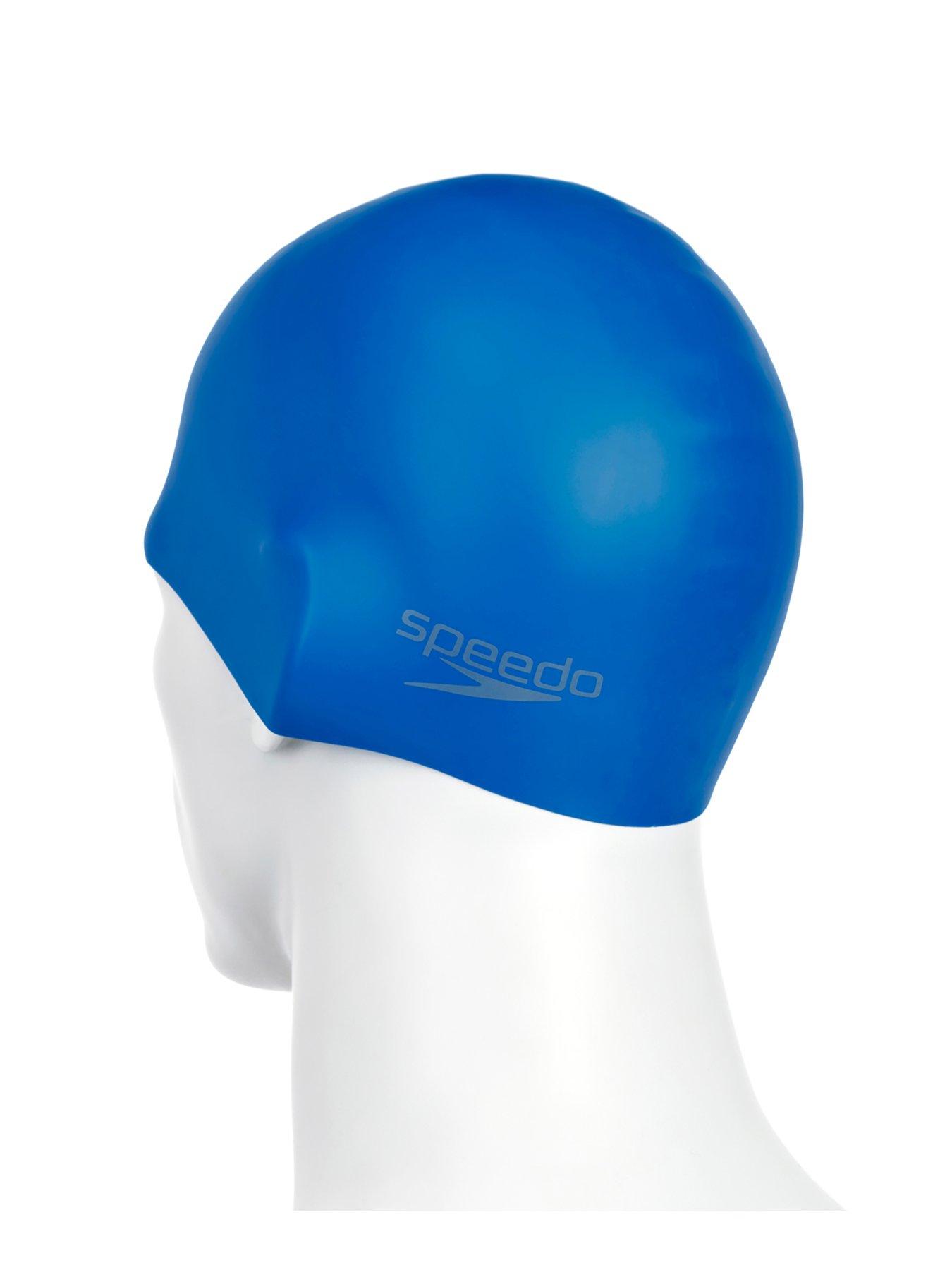 Image 3 of 3 of Speedo Plain Moulded Silicone Cap - Blue