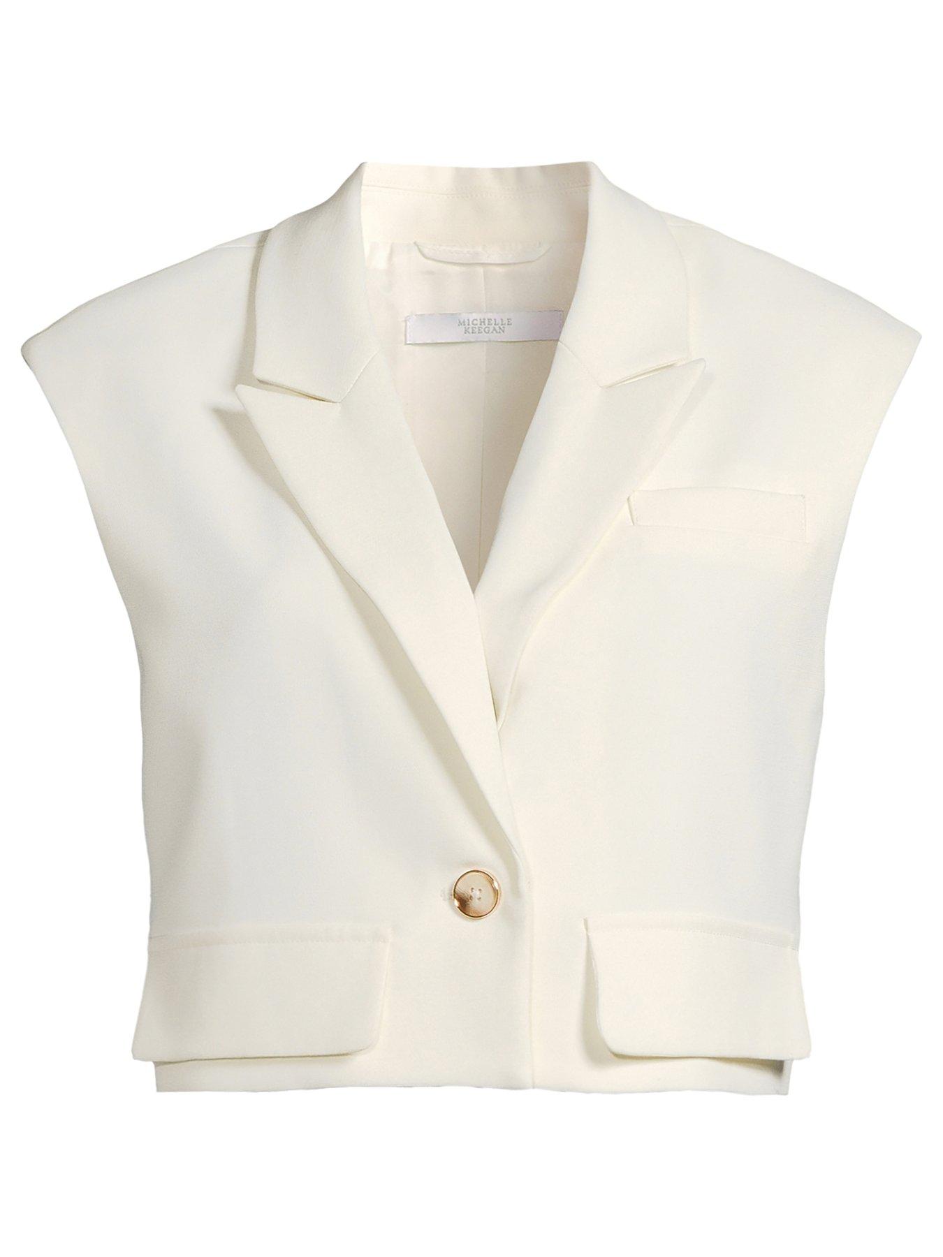Image 5 of 5 of Michelle Keegan Tailored Waistcoat Co Ord- Cream