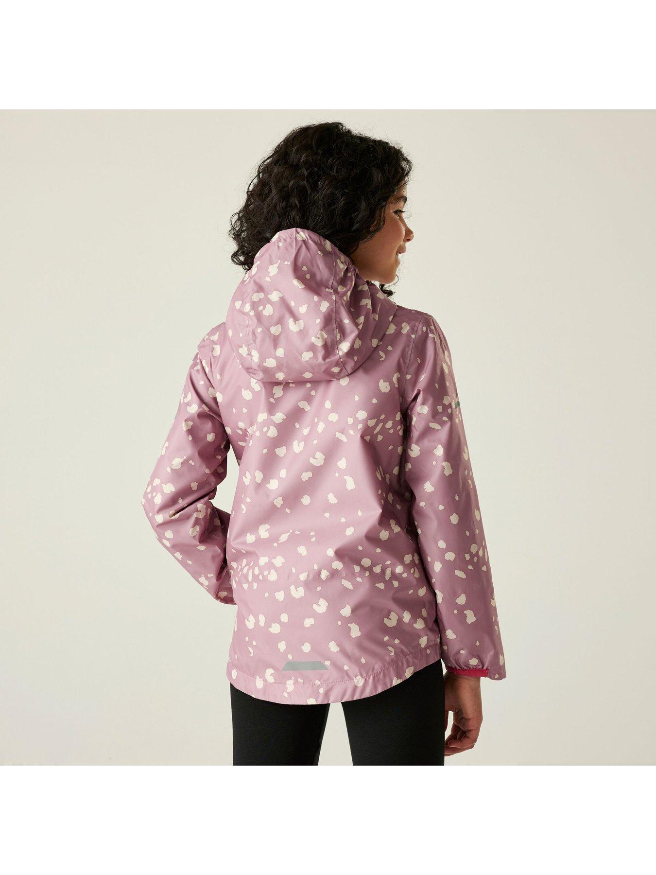 Image 2 of 6 of Regatta Printed Lever Ii Kids Waterproof Shell Jacket- Pink