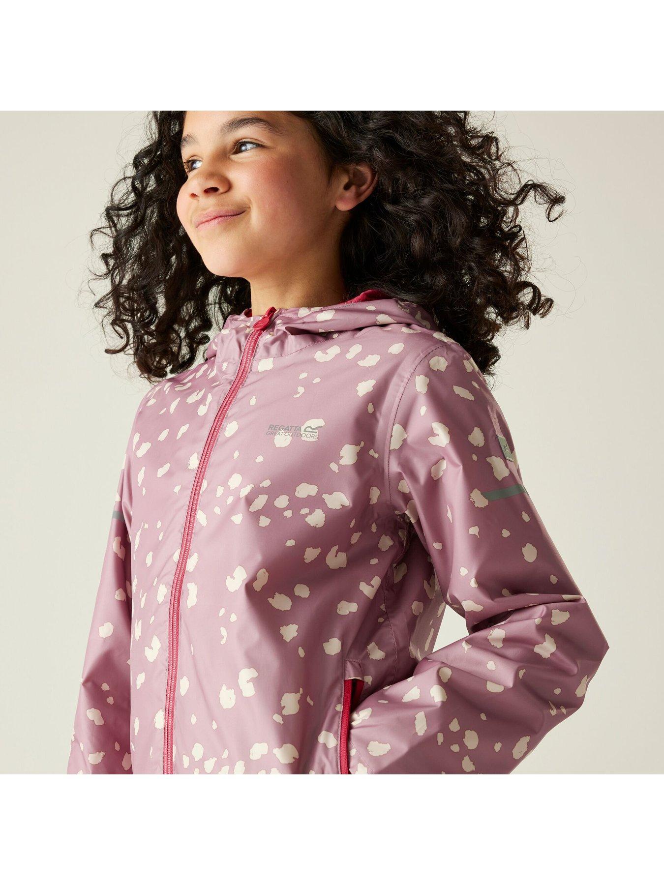 Image 4 of 6 of Regatta Printed Lever Ii Kids Waterproof Shell Jacket- Pink
