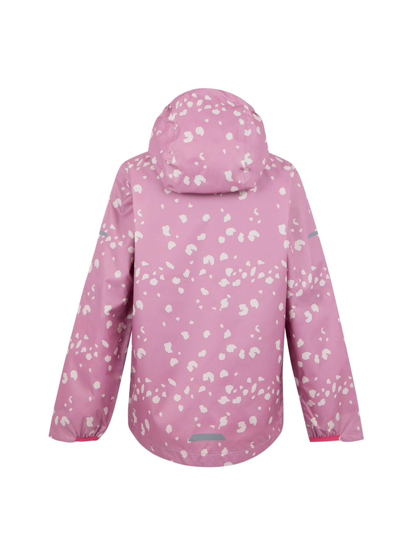 Image 6 of 6 of Regatta Printed Lever Ii Kids Waterproof Shell Jacket- Pink