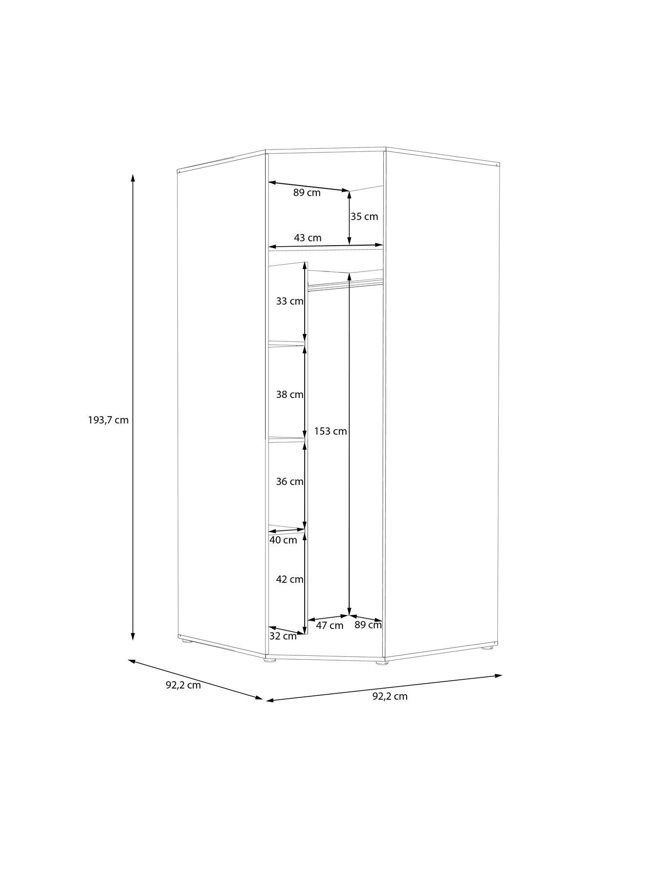 Image 7 of 7 of The Very Collection Lisson Corner Wardrobe - New Oak&nbsp;&nbsp;- FSC&reg; Certified