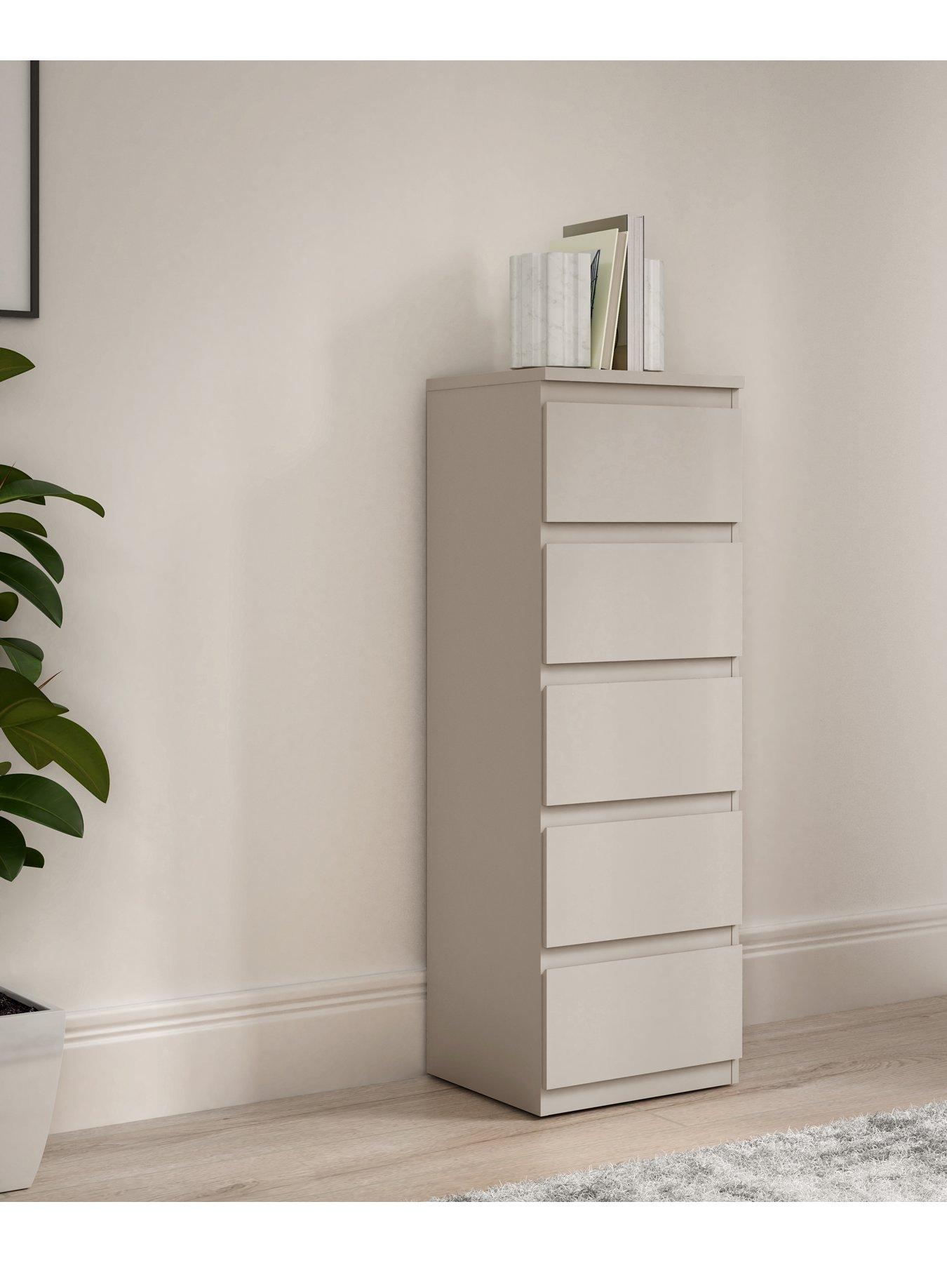 The Very Collection Lisson Narrow Chest of 5 Drawers - Oatmeal - FSC® Certified