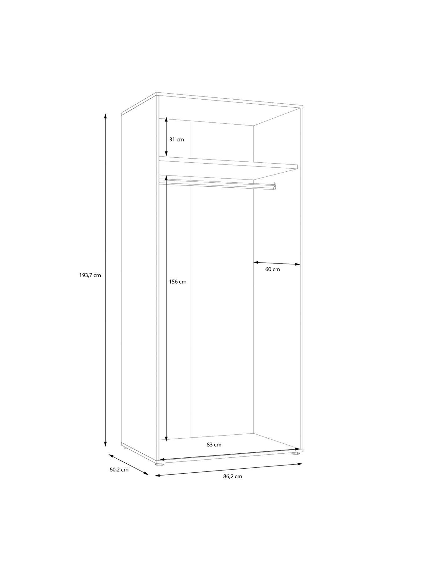 Image 7 of 7 of The Very Collection Lisson 2 Door Wardrobe - Oatmeal&nbsp;- FSC&reg; Certified