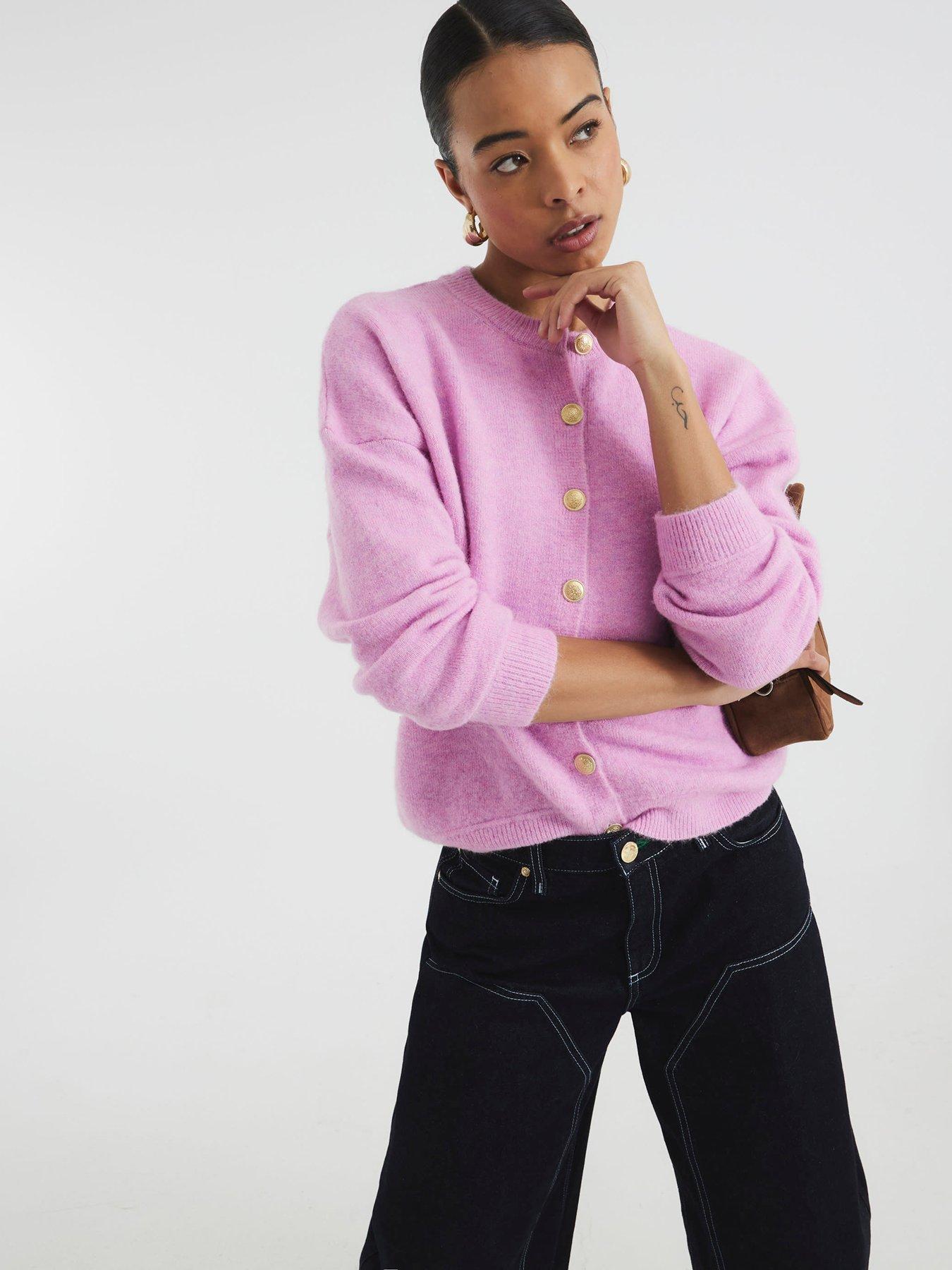 Oversized Cardigan Pink Cardigan River Island River Island Pink