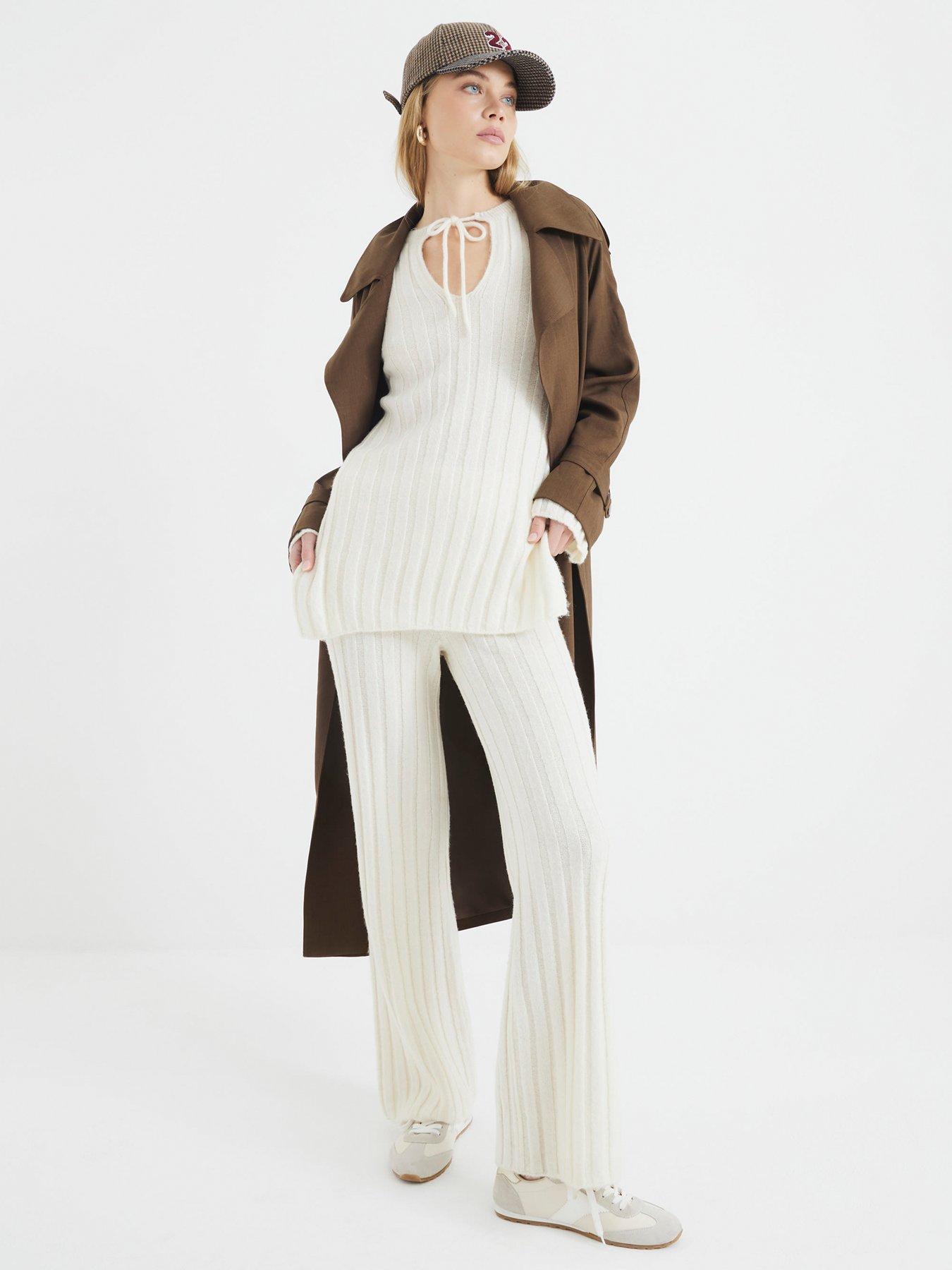 river-island-ribbed-flare-trouser-creamback