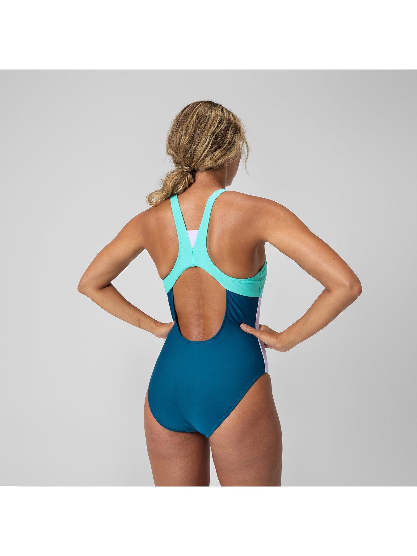 Speedo Zip Colorblock 1 Piece - Dark Teal | Very Ireland