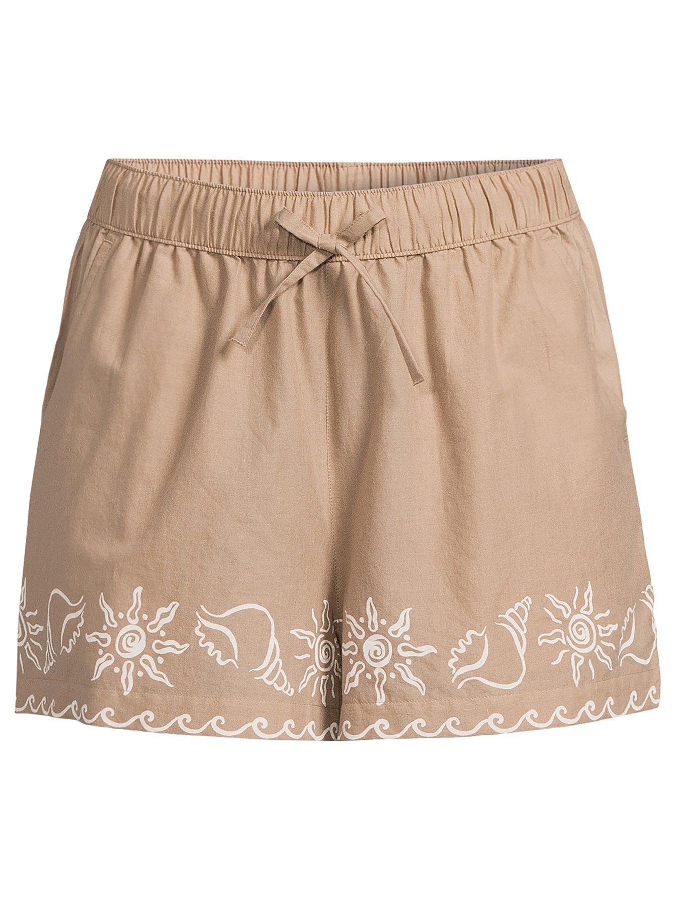 Image 5 of 5 of Michelle Keegan Shell Printed Short Co-Ord - Beige