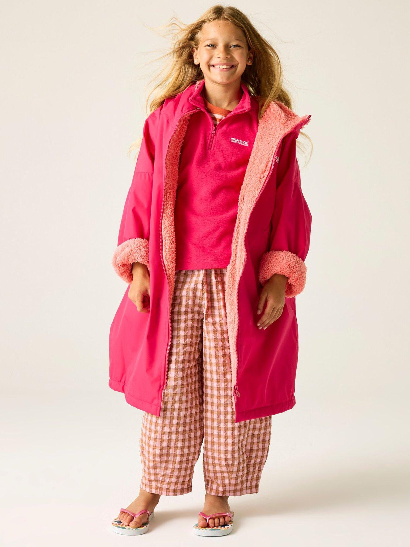 Image 1 of 6 of Regatta Junior Kids Waterproof Changing Robe - Pink