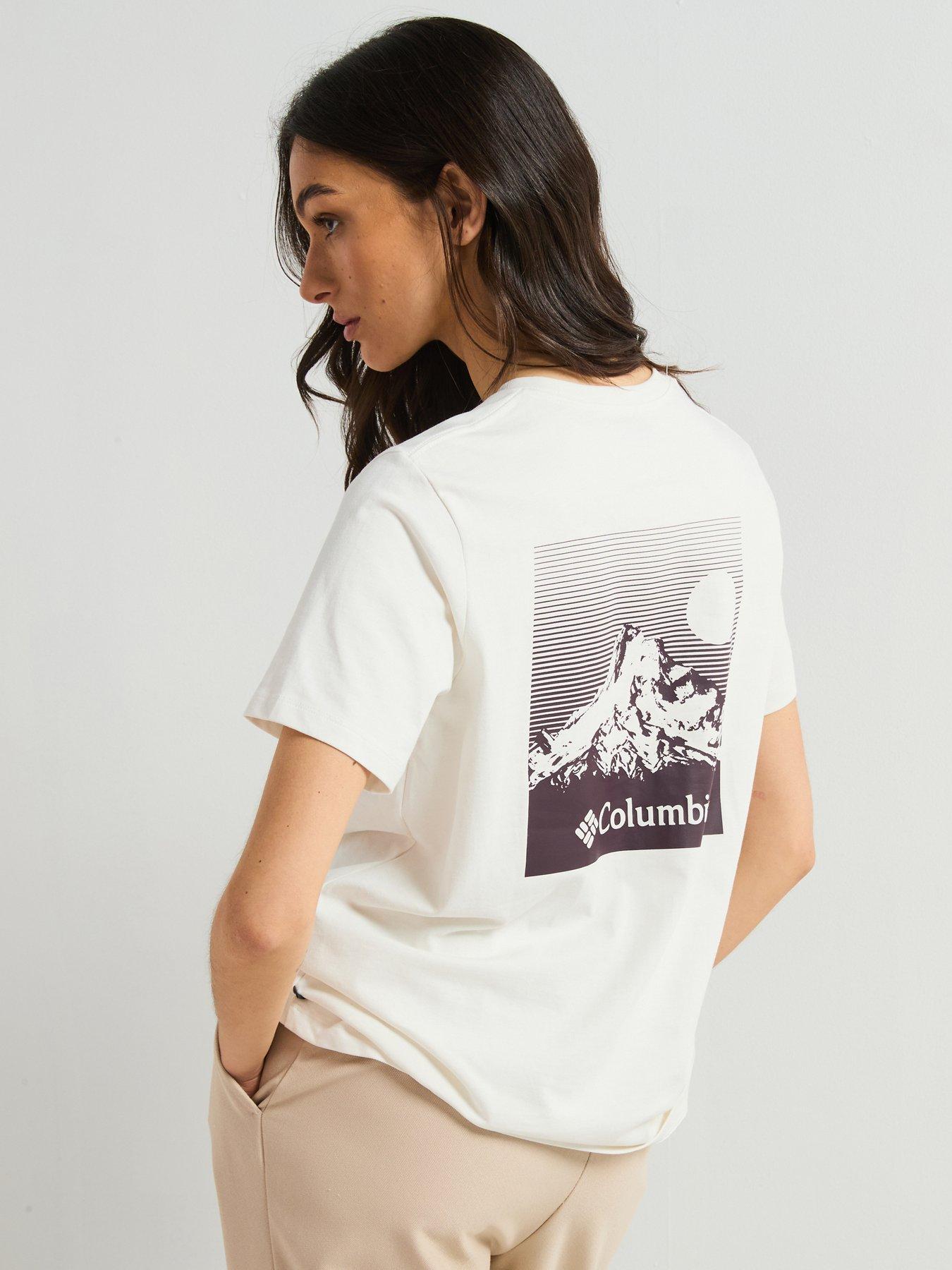 Columbia Womens Boundless Beauty Logo Short Sleeve T-shirt - Cream