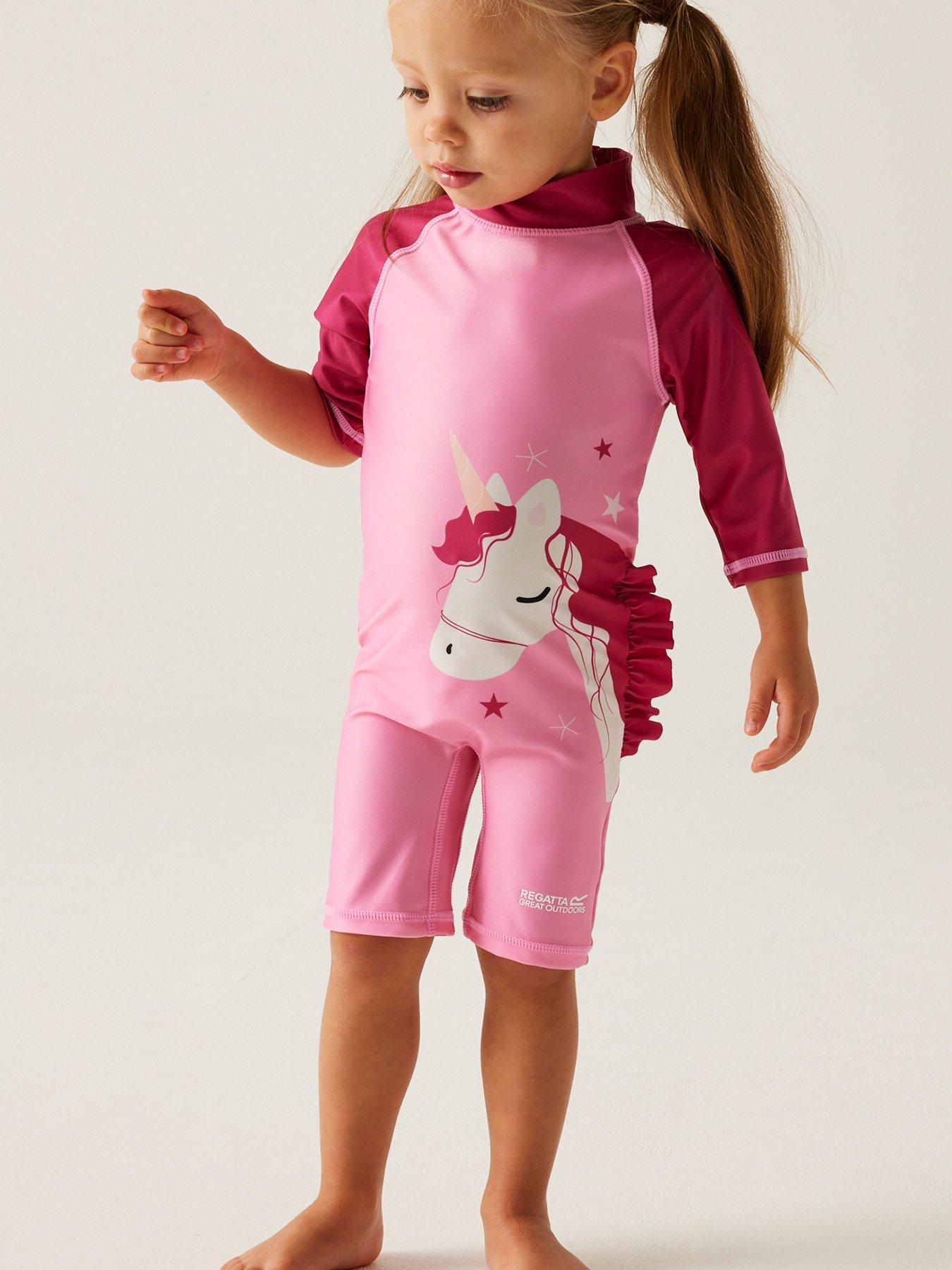Image of Regatta Kids Animal Rash Swimsuit-pink