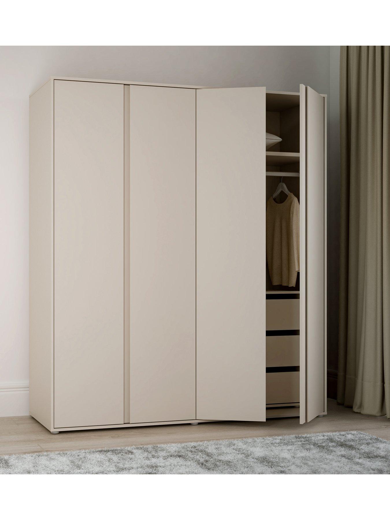 The Very Collection Lisson 4 Door Wardrobe with Internal Chest of Drawers - Oatmeal - FSC® Certified