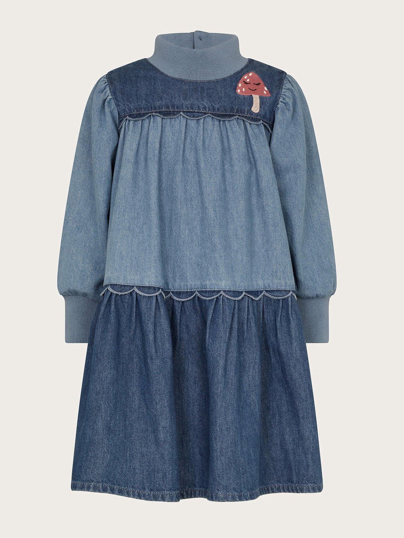 monsoon-girls-long-sleeve-tiered-denim-dress-bluefront