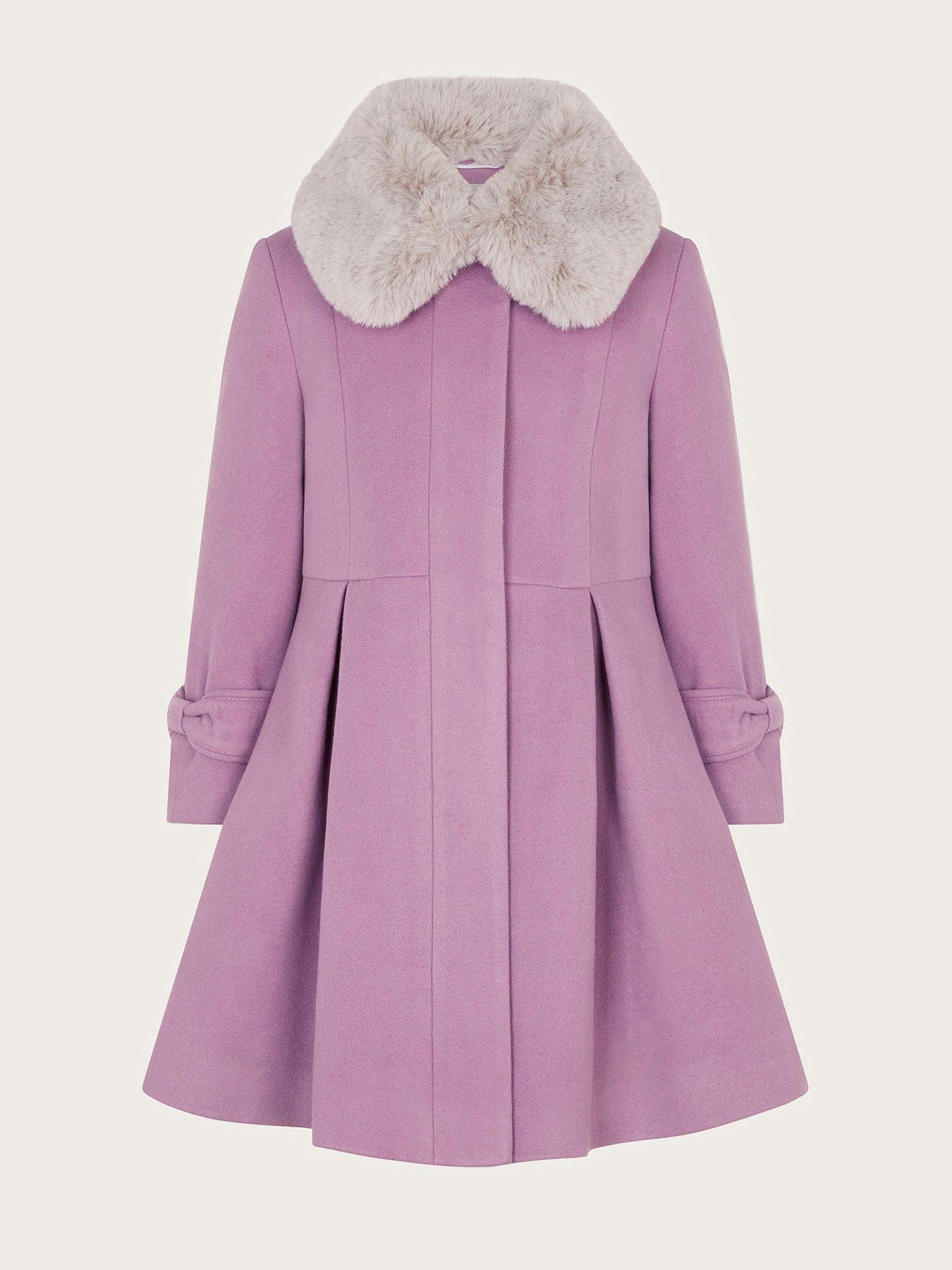 monsoon-girls-faux-fur-collar-trim-coat-purplestillFront