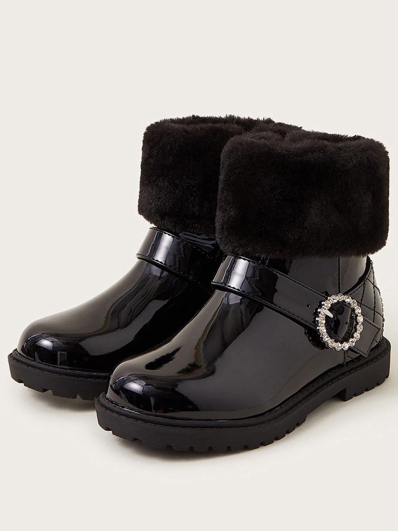 monsoon-girls-patent-faux-fur-cuff-boots-blackstillFront