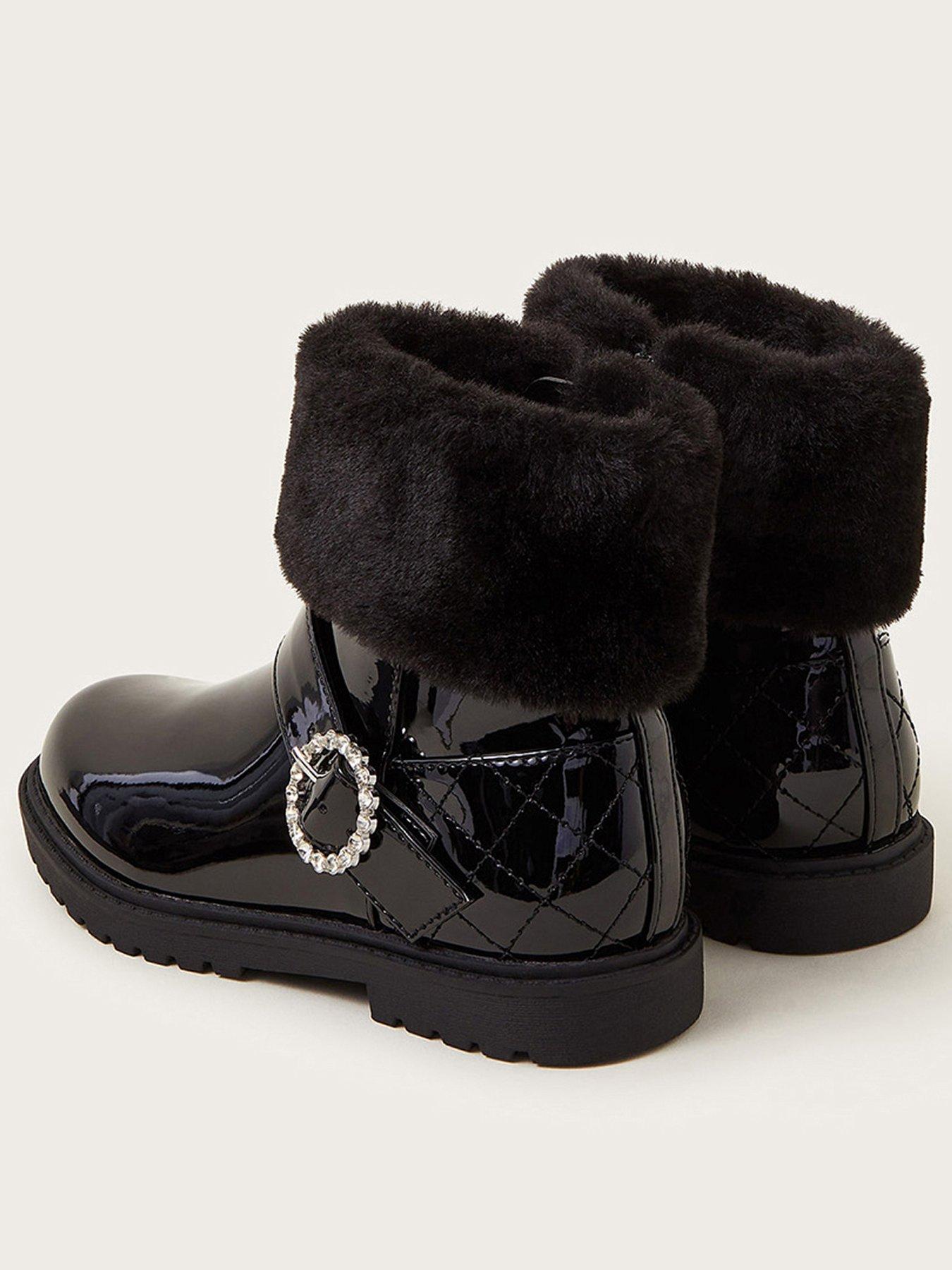 monsoon-girls-patent-faux-fur-cuff-boots-blackback