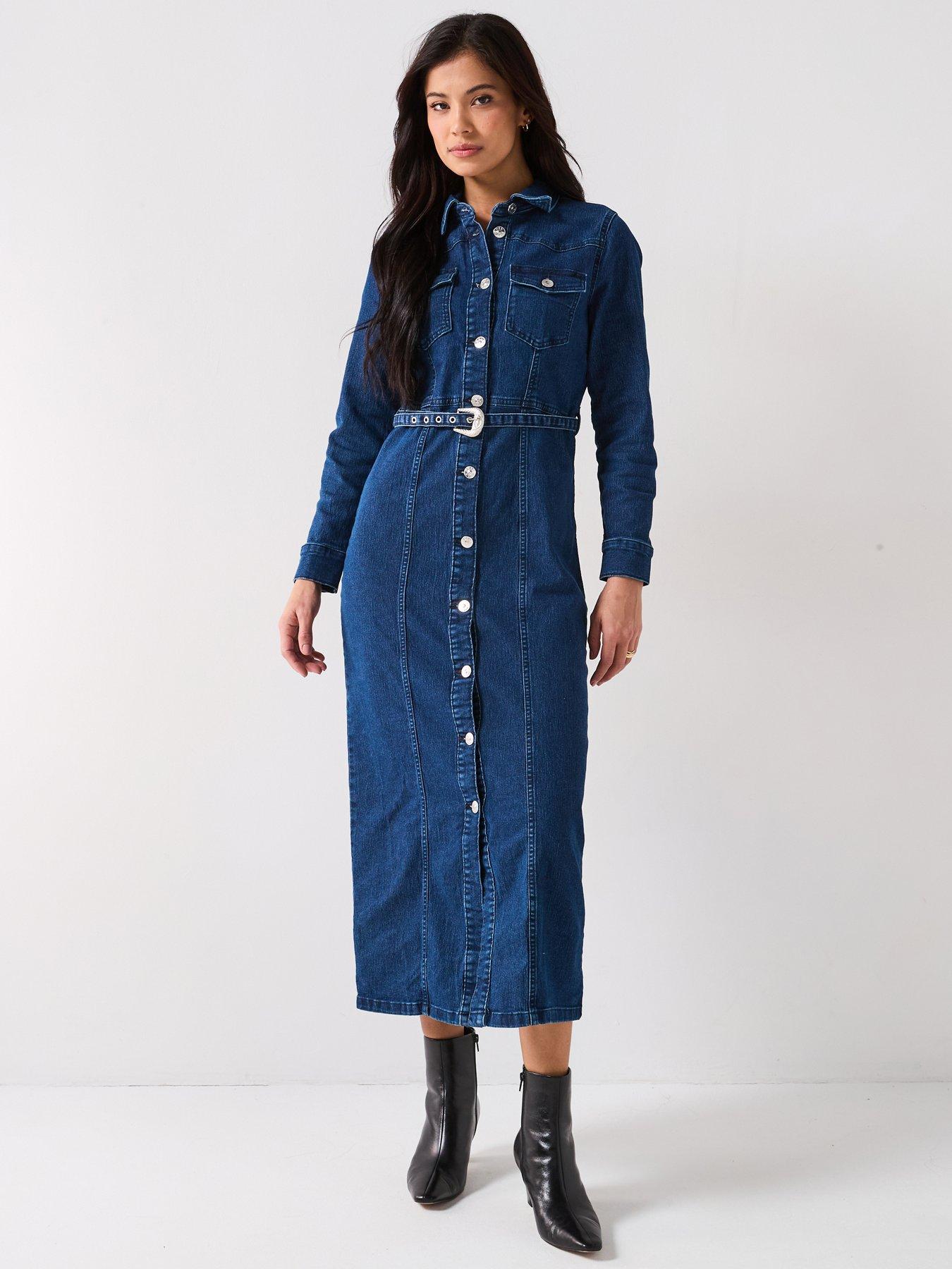 only-belted-denim-midi-dress-blue