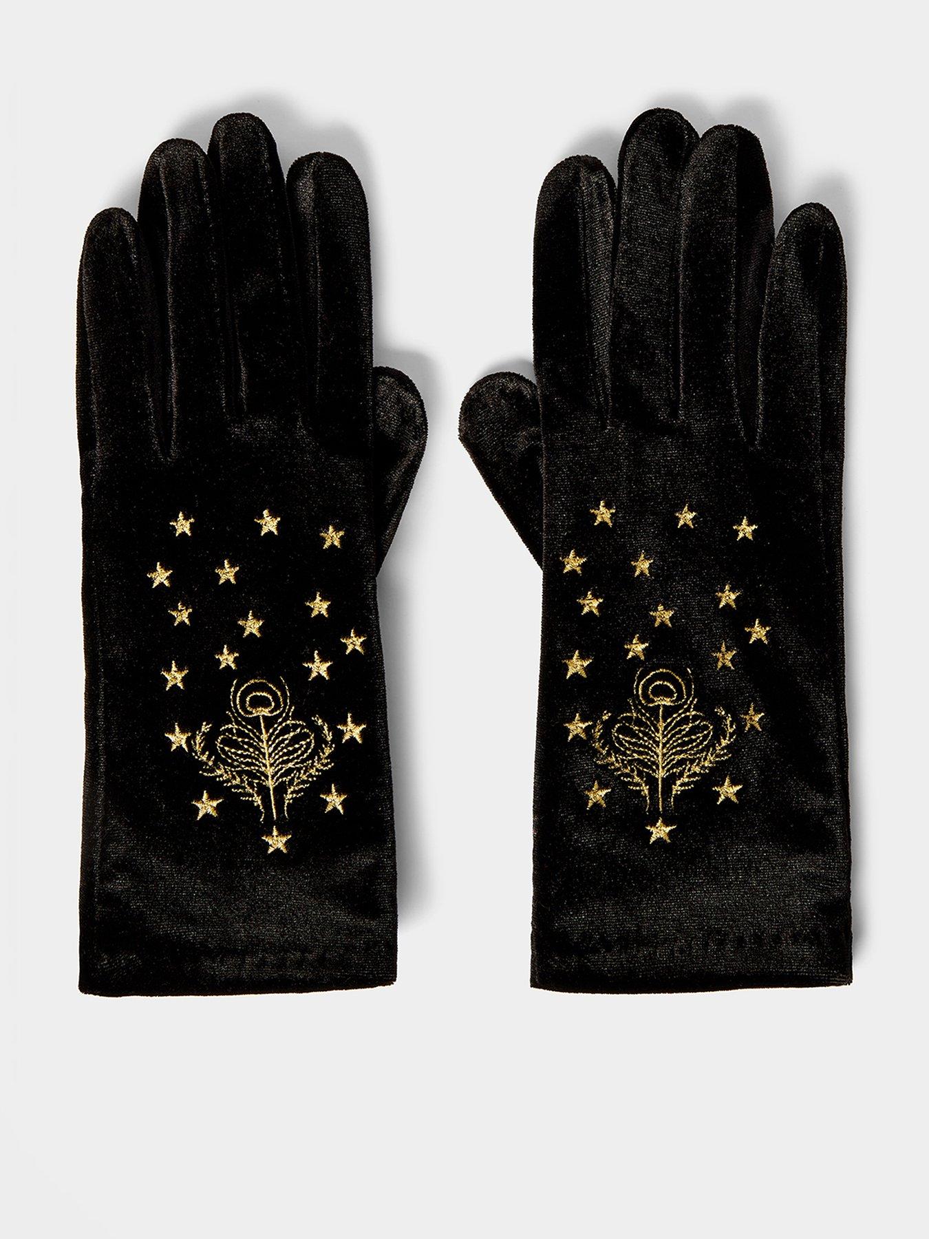 joe-browns-opulence-embroidered-velour-glove-black